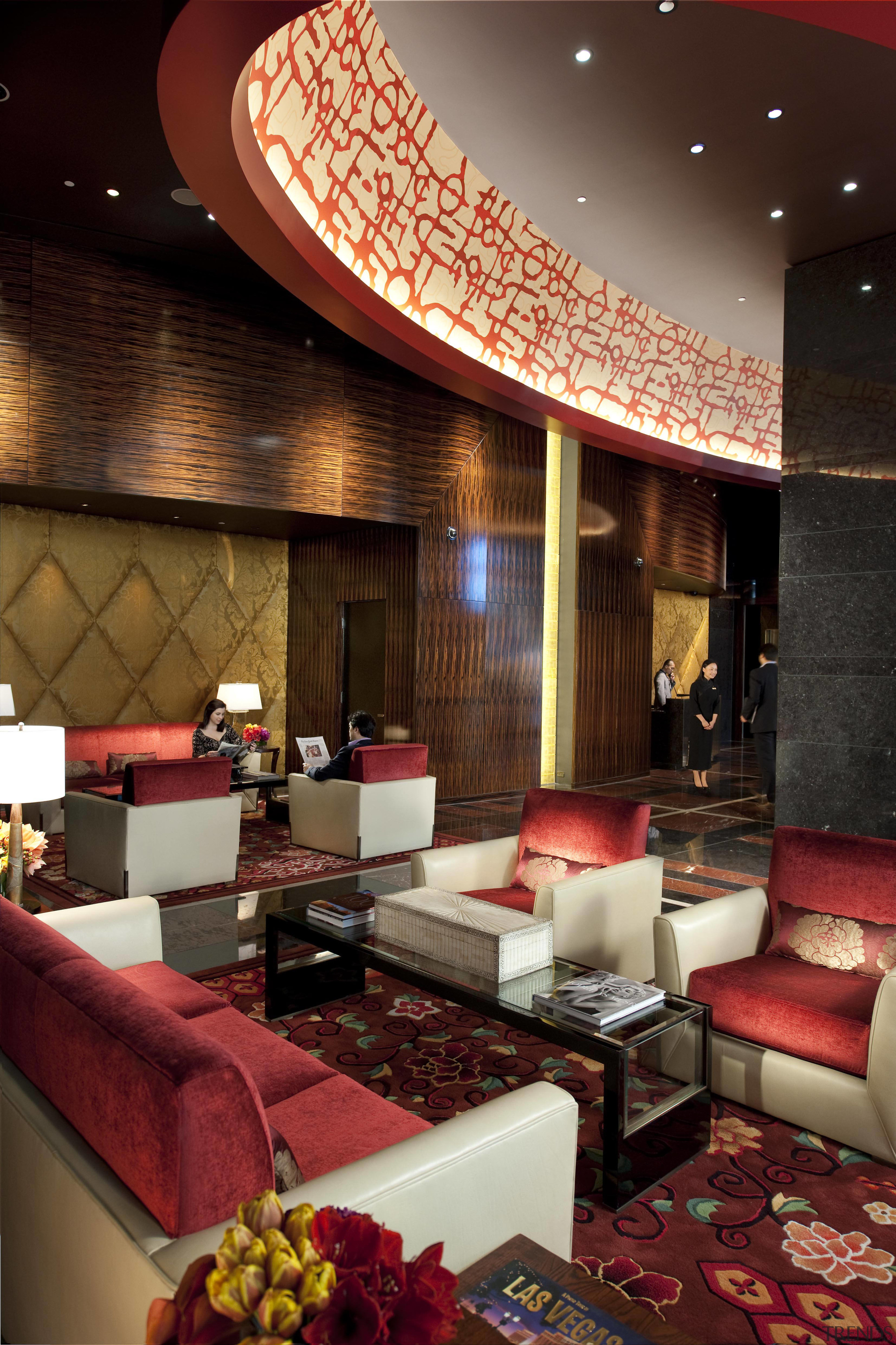 CityCenter, Las Vegas - CityCenter, Las Vegas - ceiling, interior design, living room, lobby, restaurant, room, suite, red