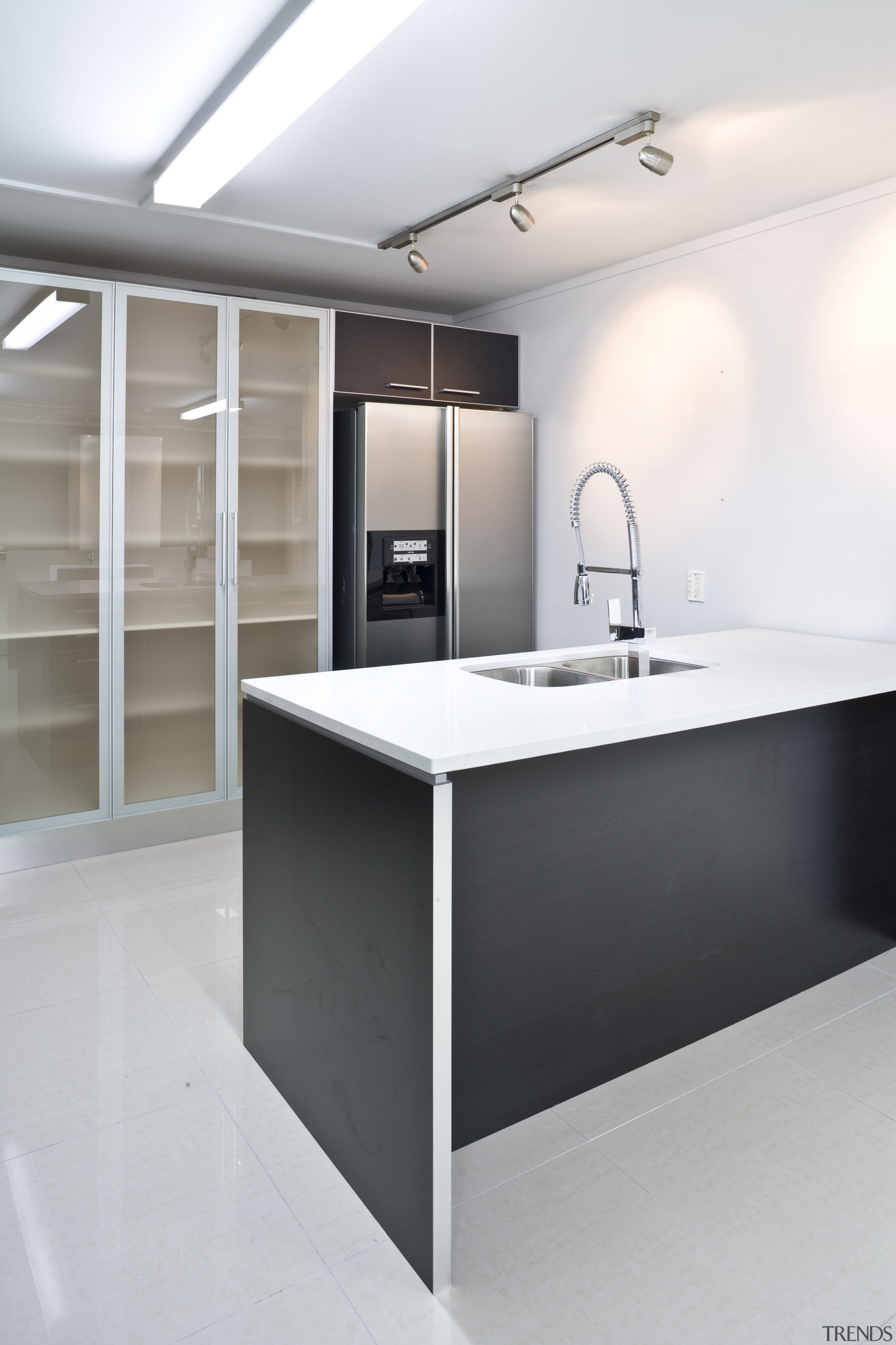 View of a kitchen which features products available architecture, countertop, interior design, kitchen, product design, sink, tap, white