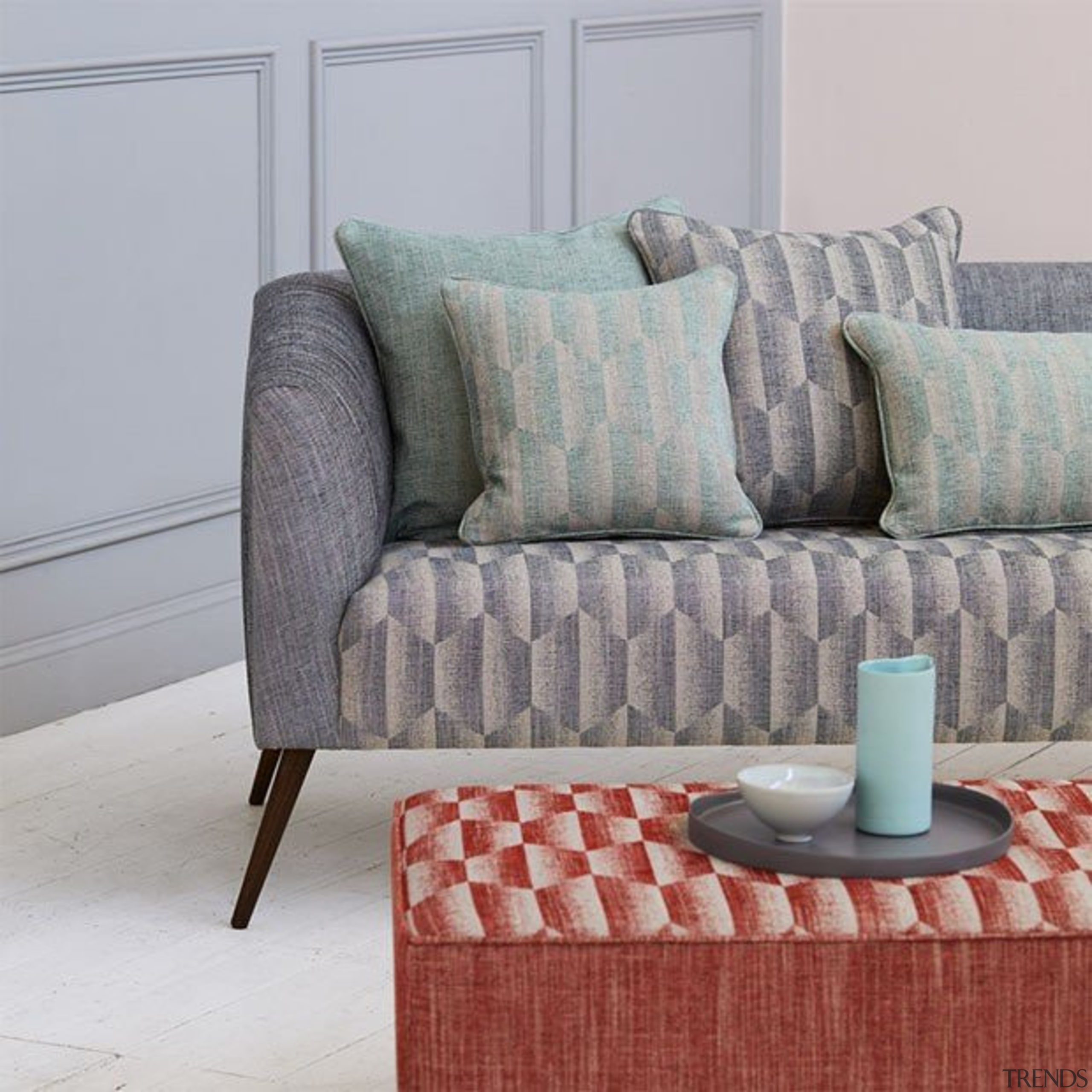 Dissolve 3 - chair | coffee table | chair, coffee table, couch, cushion, floor, furniture, interior design, living room, loveseat, sofa bed, studio couch, table, wall, gray