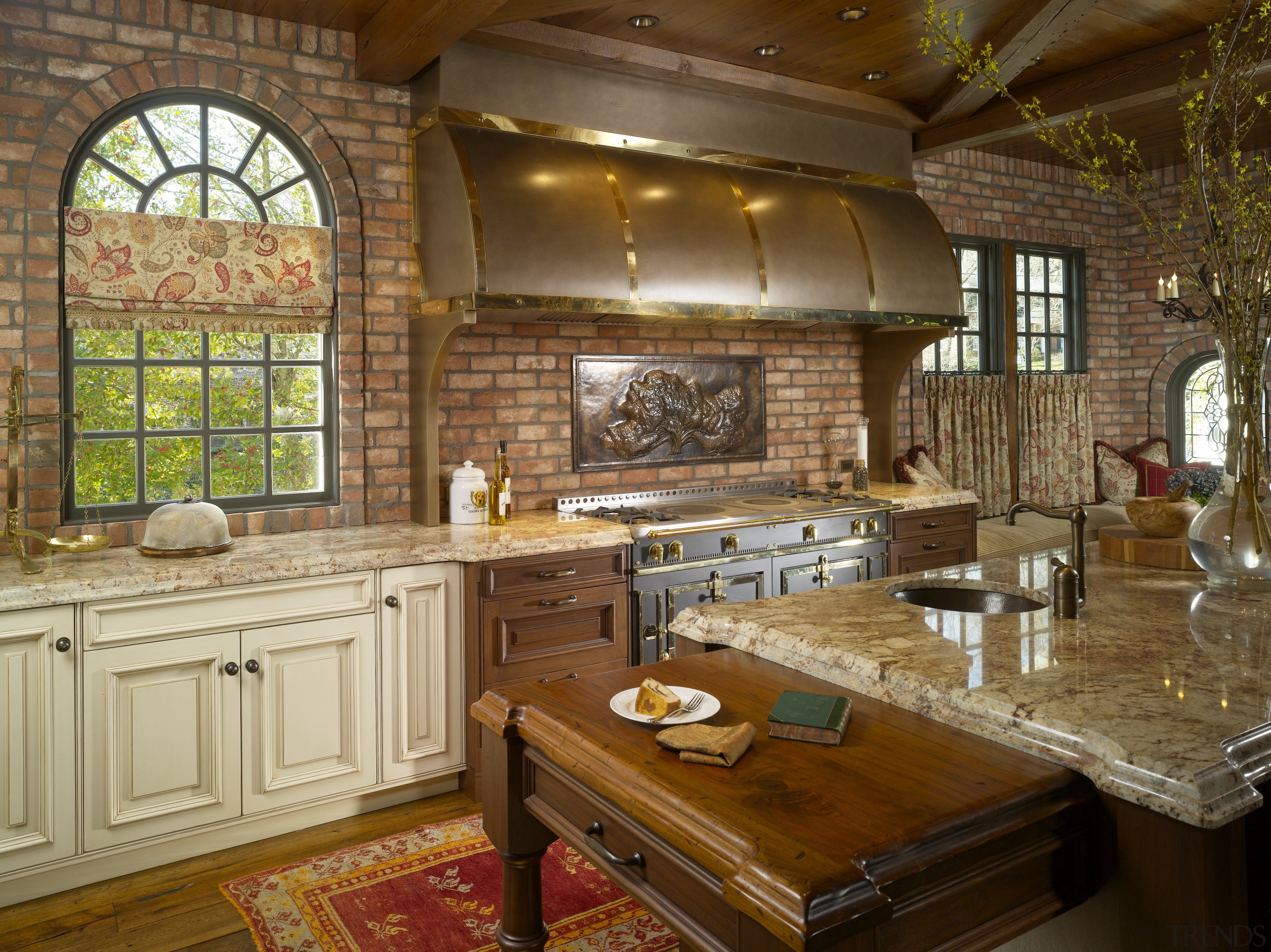 traditional kitchen, lots of brown, marble benchtops, brass cabinetry, countertop, interior design, kitchen, real estate, room, brown