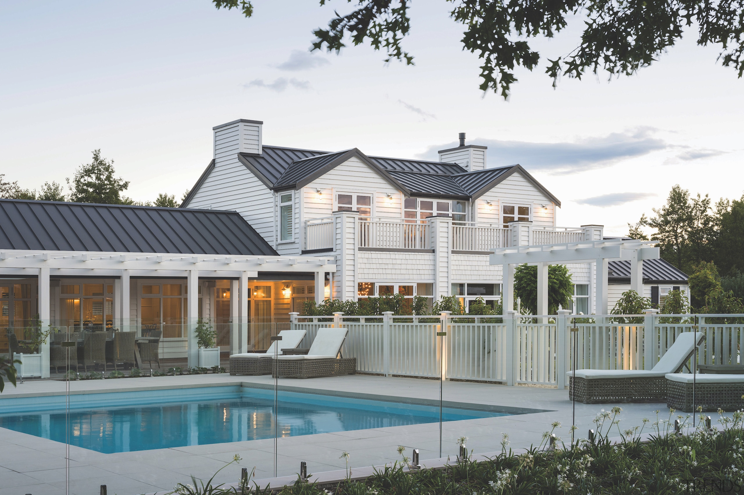 New pool with extended kitchen, dining, living areas 