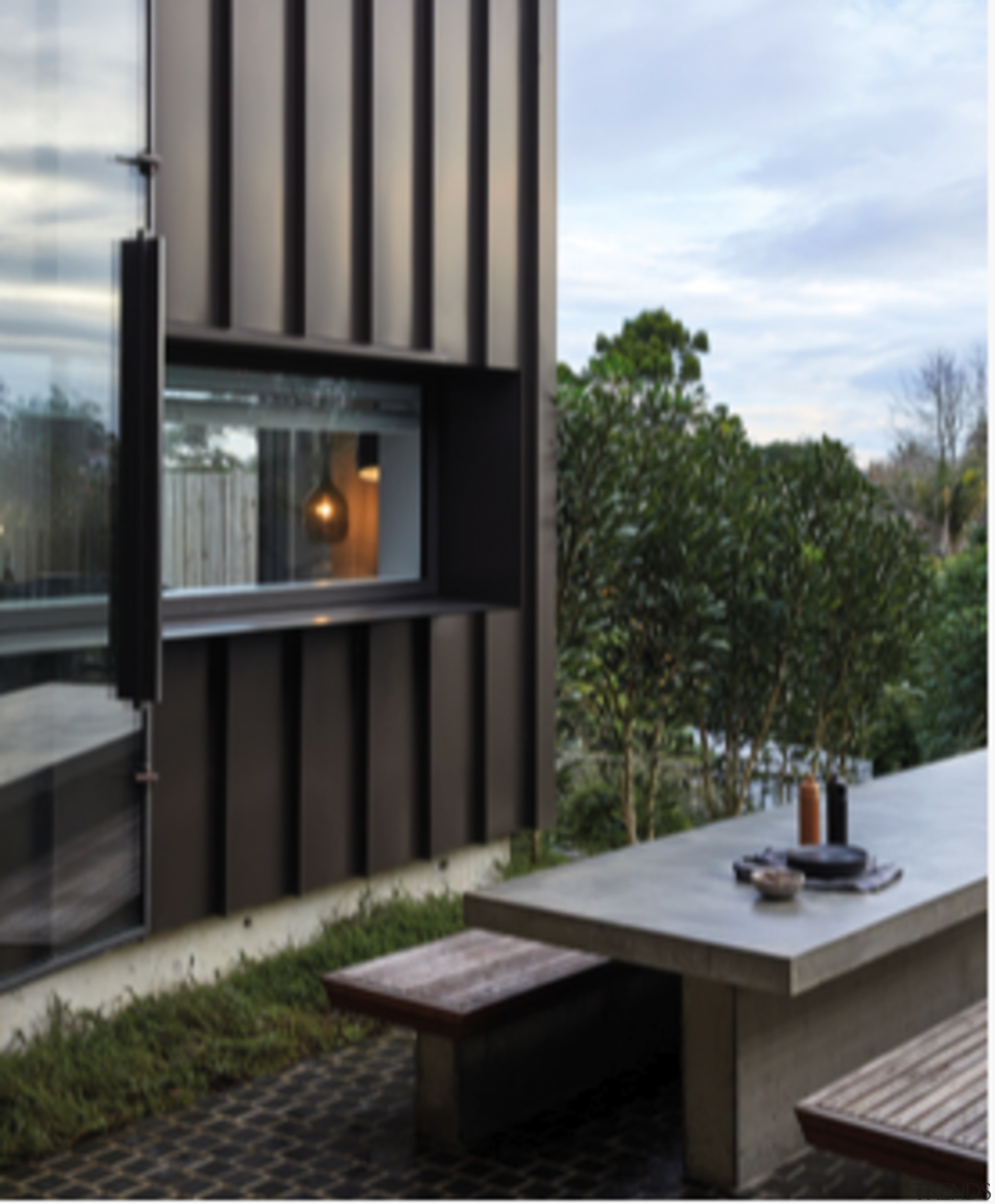 Ironsand, Mt Eden - Tray - architecture | architecture, facade, house, outdoor structure, patio, black