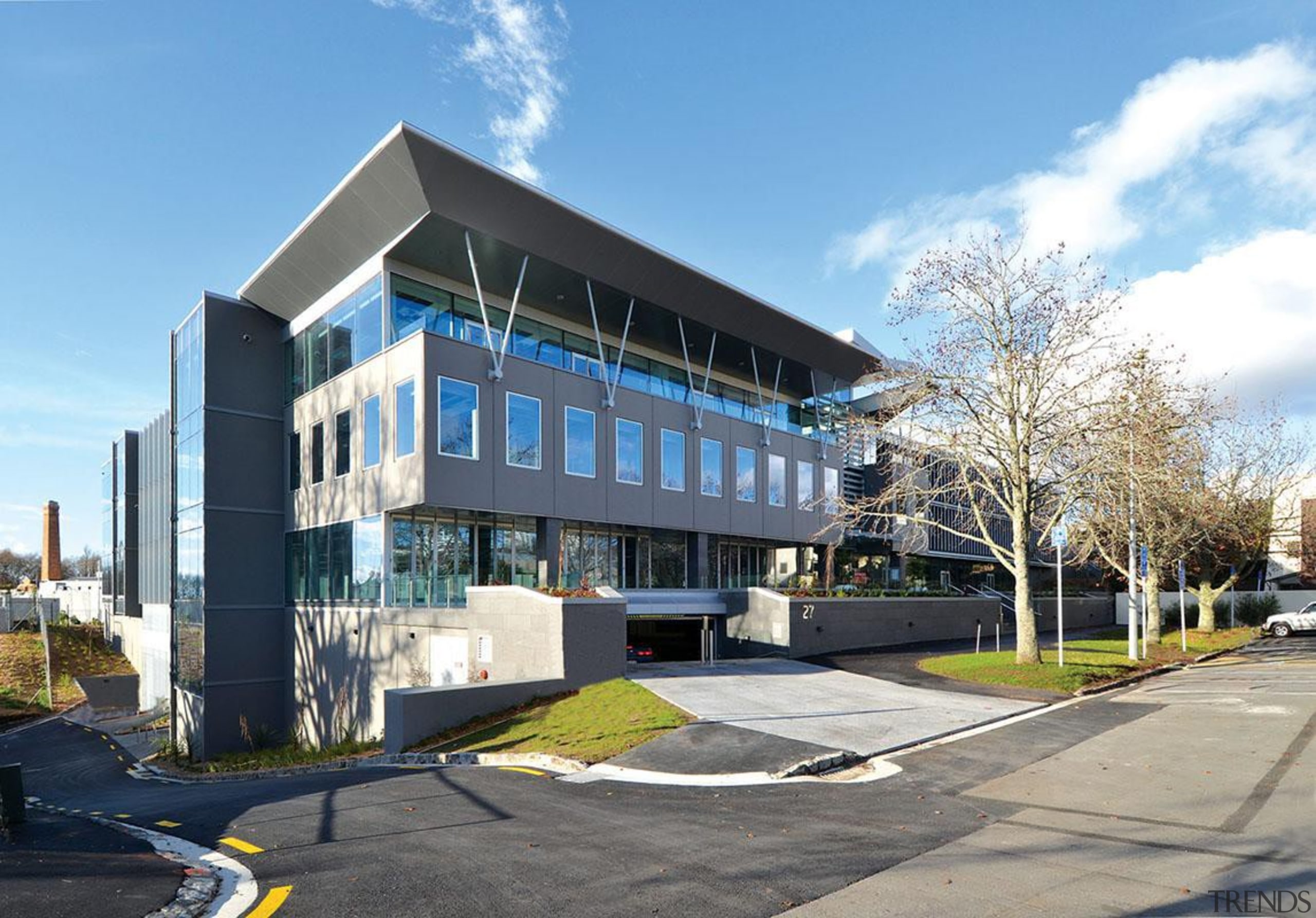 NOMINEEGHD Centre (3 of 4) - Resene Green apartment, architecture, building, commercial building, condominium, corporate headquarters, facade, headquarters, mixed use, property, real estate, residential area, teal