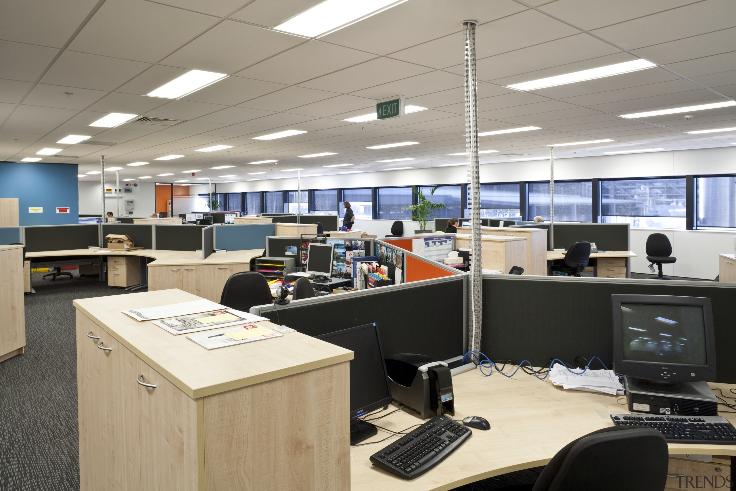 Interior view of the offices at Lion Nathan desk, institution, office, personal computer, gray