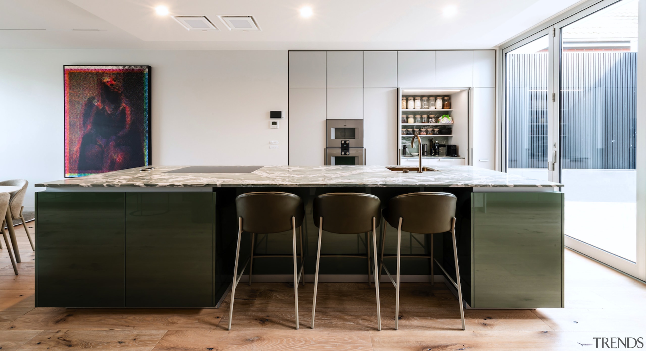 The kitchen layout provided for a generously proportioned 