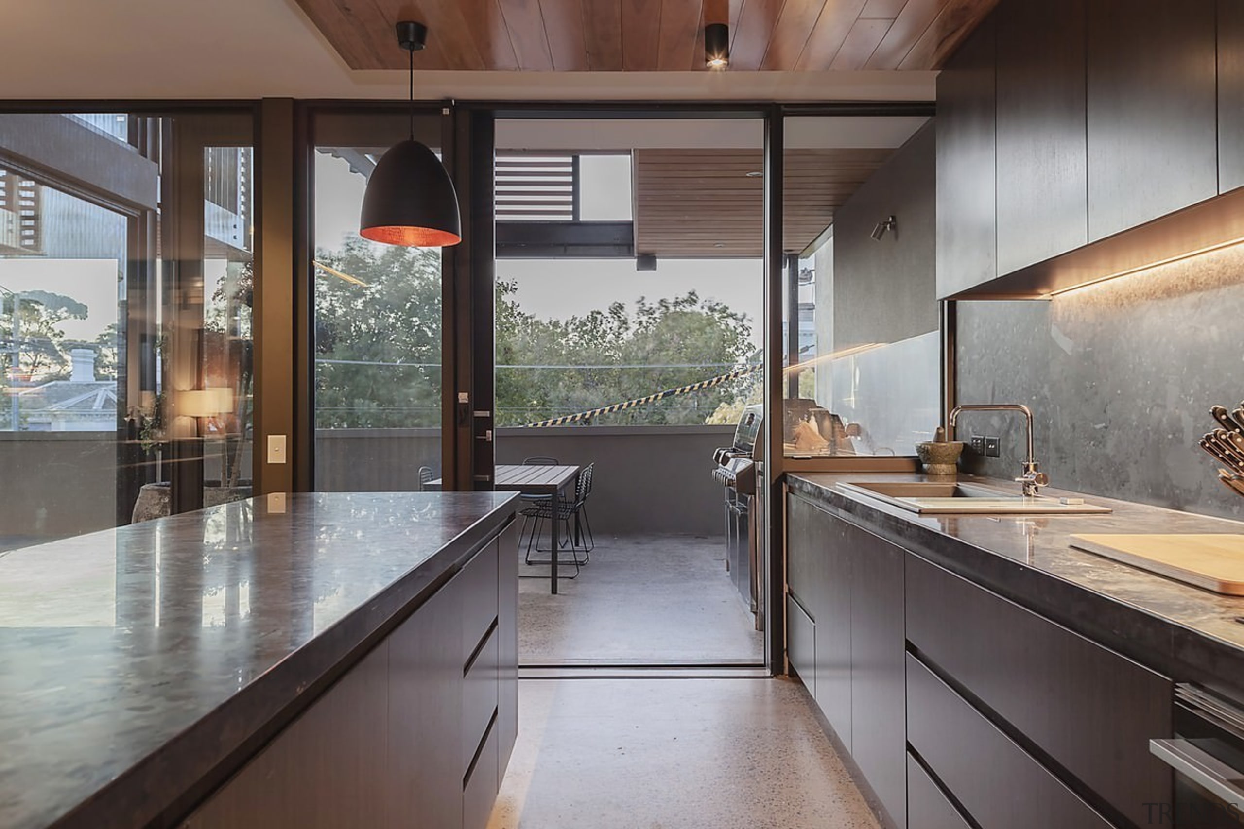 Architect: mcmahon and nerlich architectsPhotography by superk architecture, countertop, house, interior design, kitchen, real estate, window, gray, black