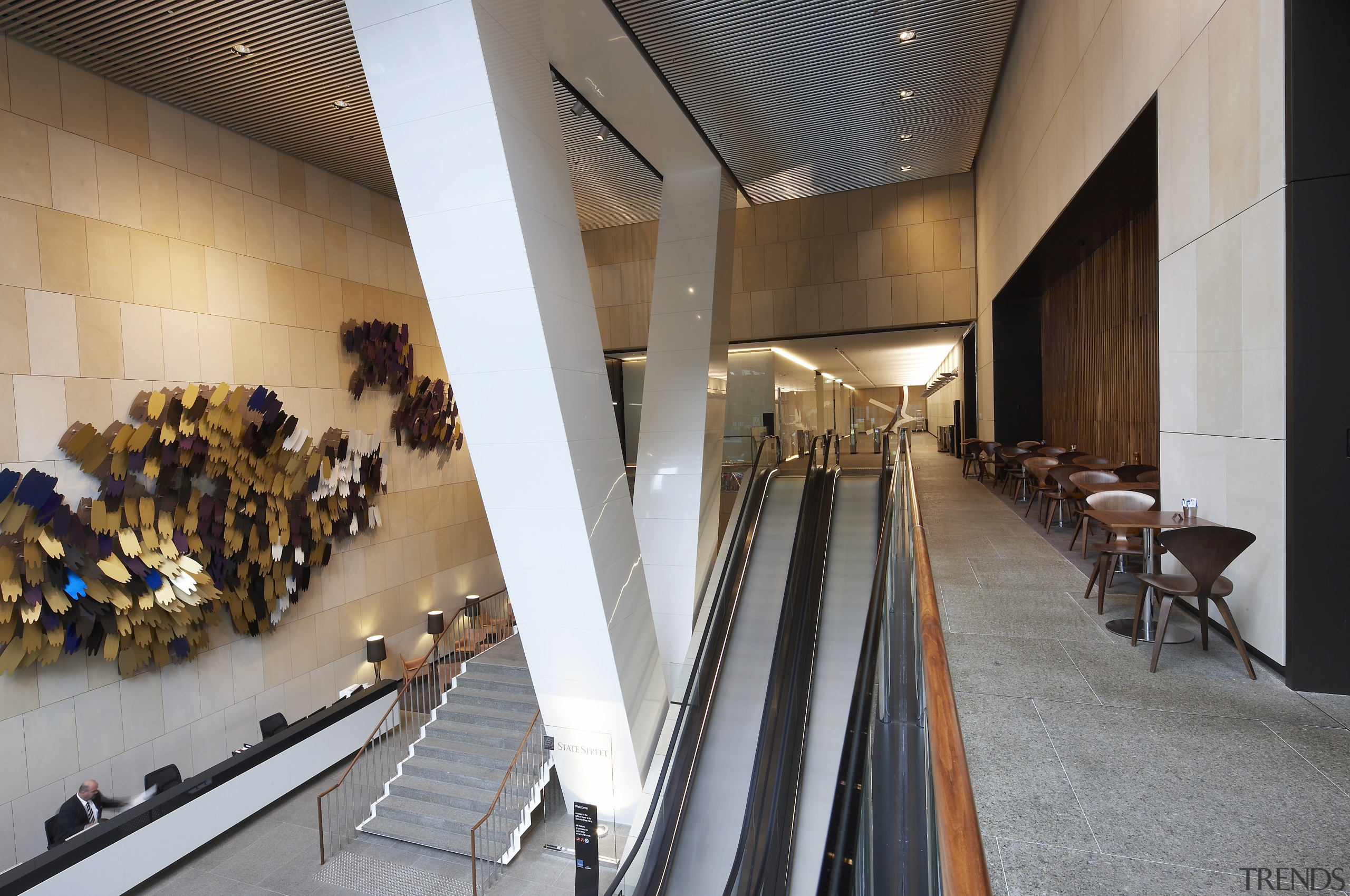 View of 420 George Street, featuring frameless vitrines architecture, interior design, lobby, gray