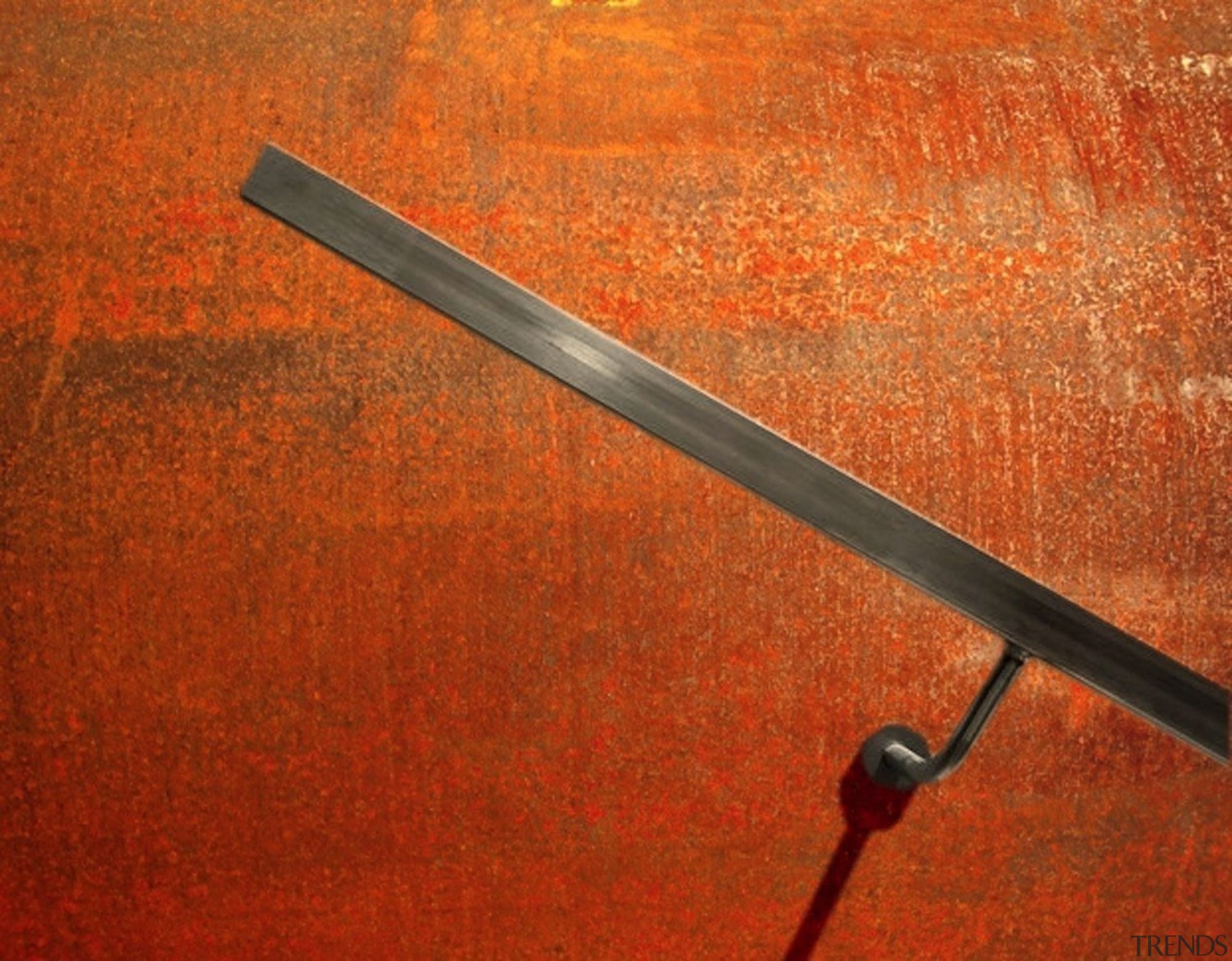 A rail attached to one of the weathering cold weapon, line, sabre, scabbard, sword, weapon, wood, red