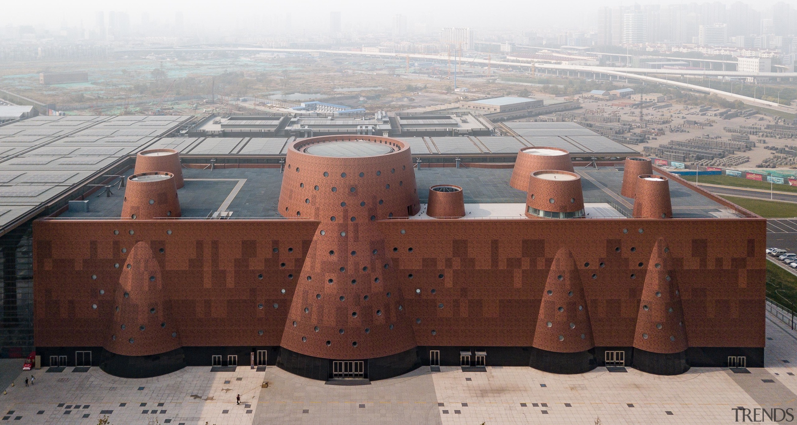 The impressive museum is home to some impressive architecture, roof, urban design, gray, red