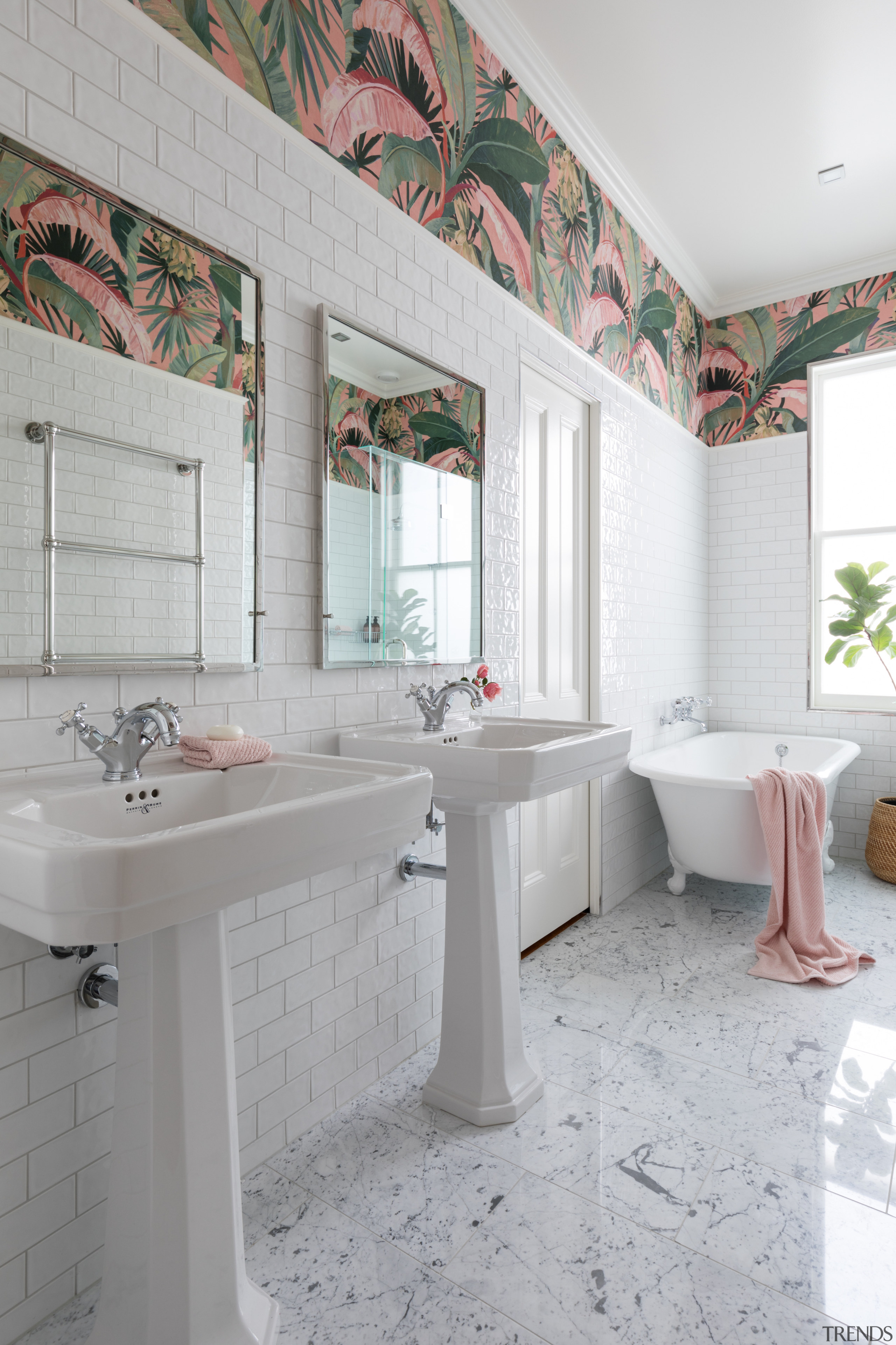 The La Palma wallpaper, by Catherine Martin, brings 