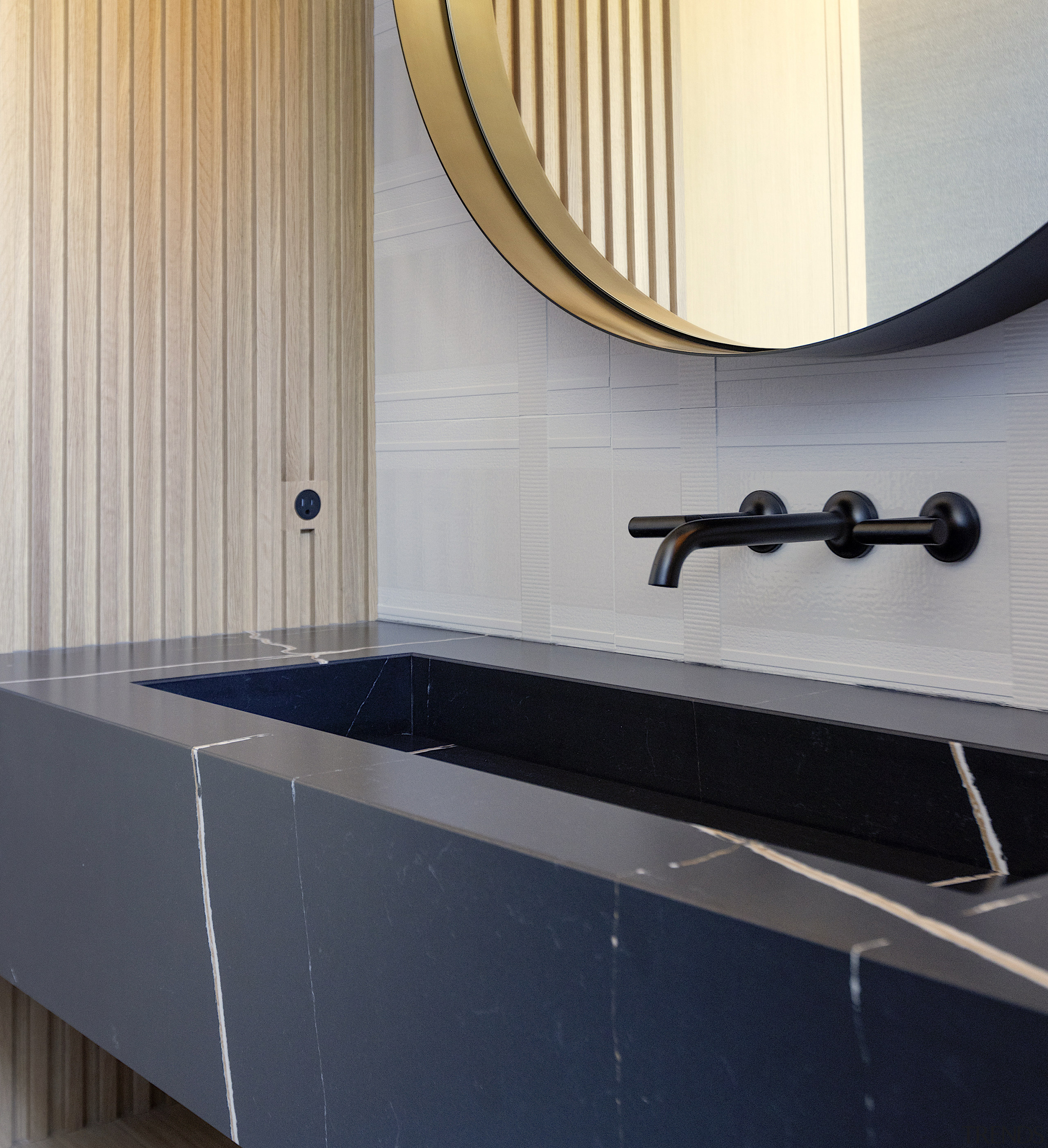 A tone on tone glossy ceramic plaid wall 