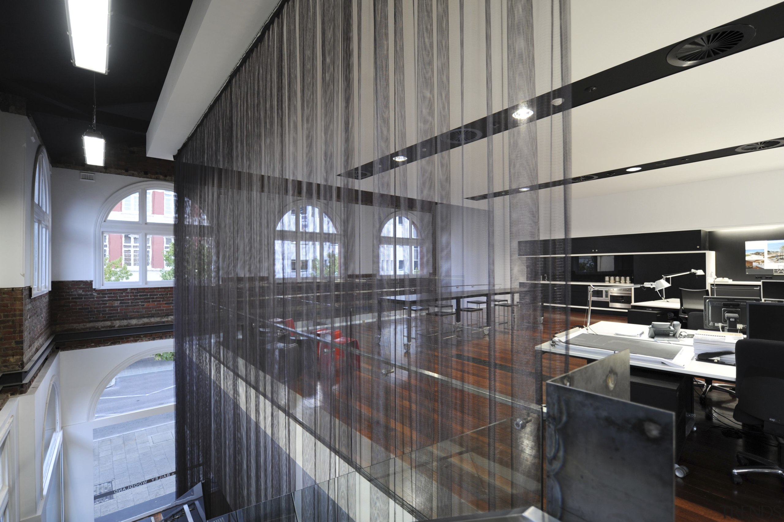 Architectural firm Coz Howlett &amp; Bailey Woodland relocated architecture, building, interior design, black, gray