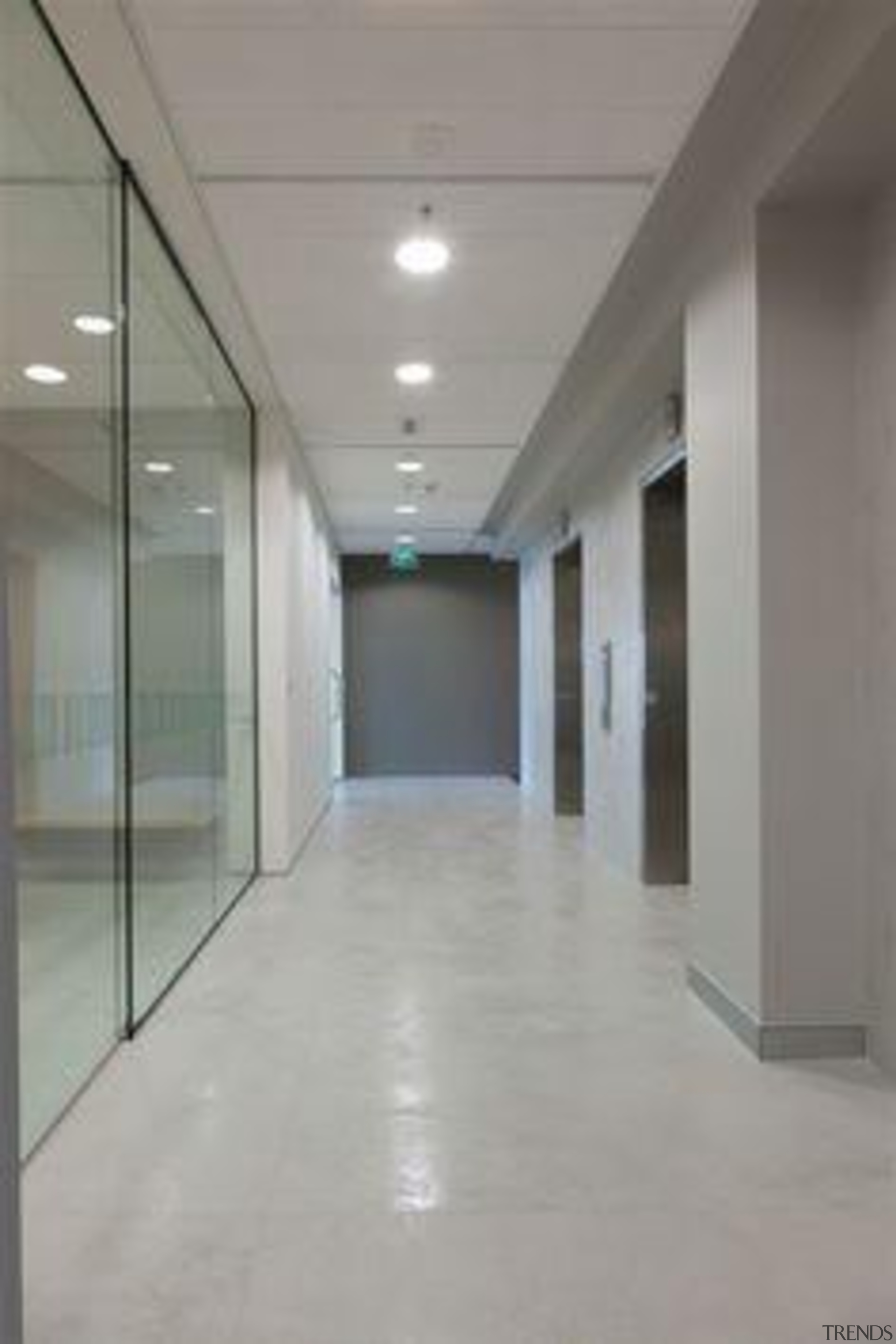 Thin ceramic tiles for floors, walls and exteriors. ceiling, daylighting, floor, flooring, glass, hall, interior design, lobby, real estate, tile, wall, wood flooring, gray