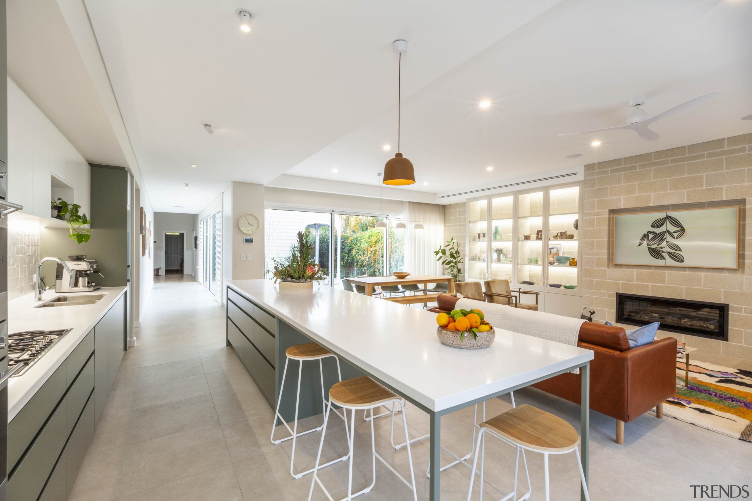 The new kitchen/dining/living area in the addition. 