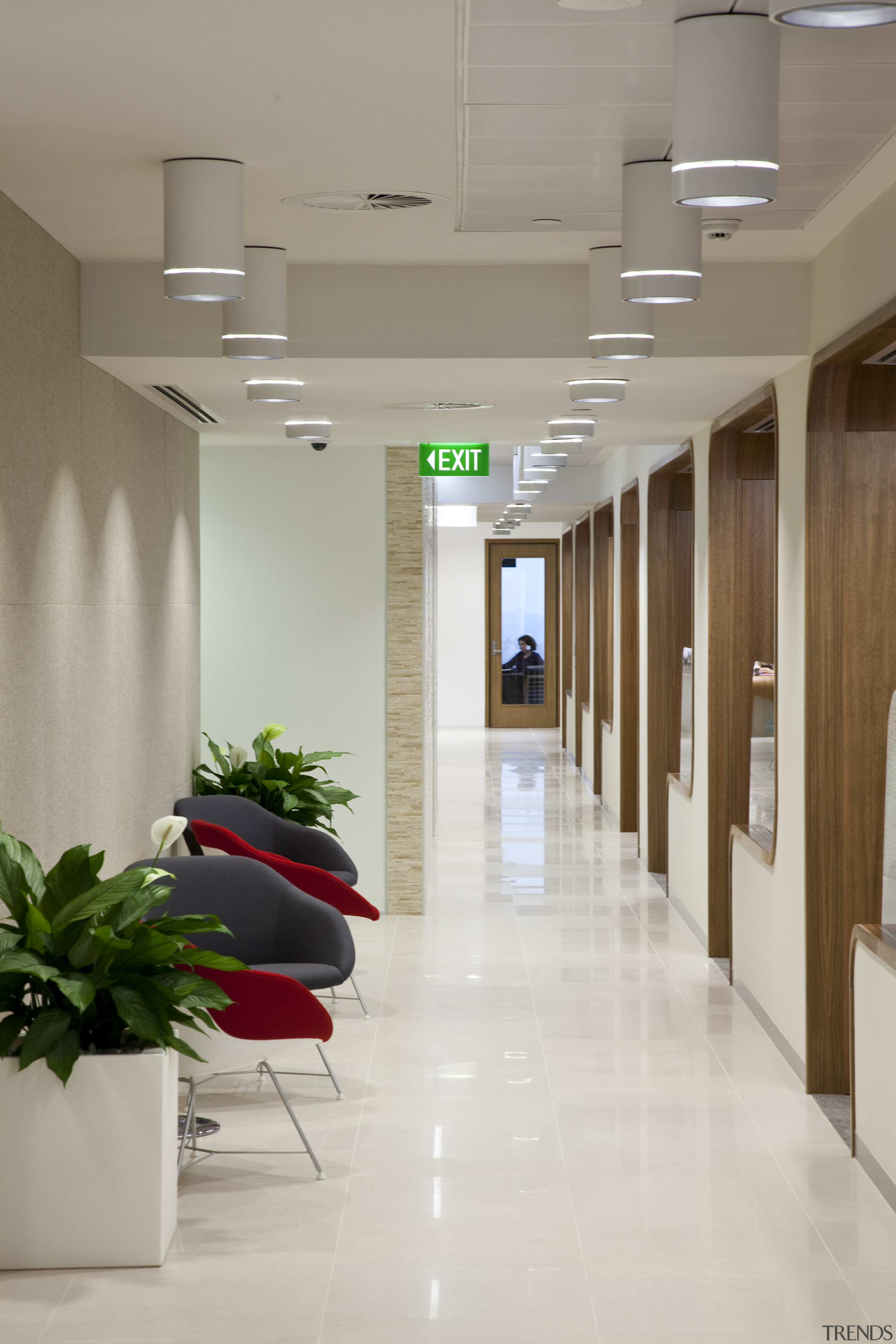 View of the Westpac head office at the ceiling, floor, flooring, interior design, lobby, gray