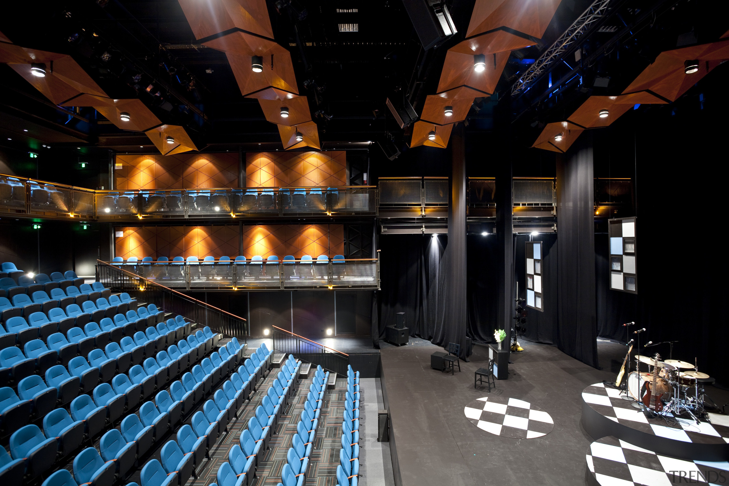 Here is a view of Auckland's Q theatre, auditorium, performing arts center, black