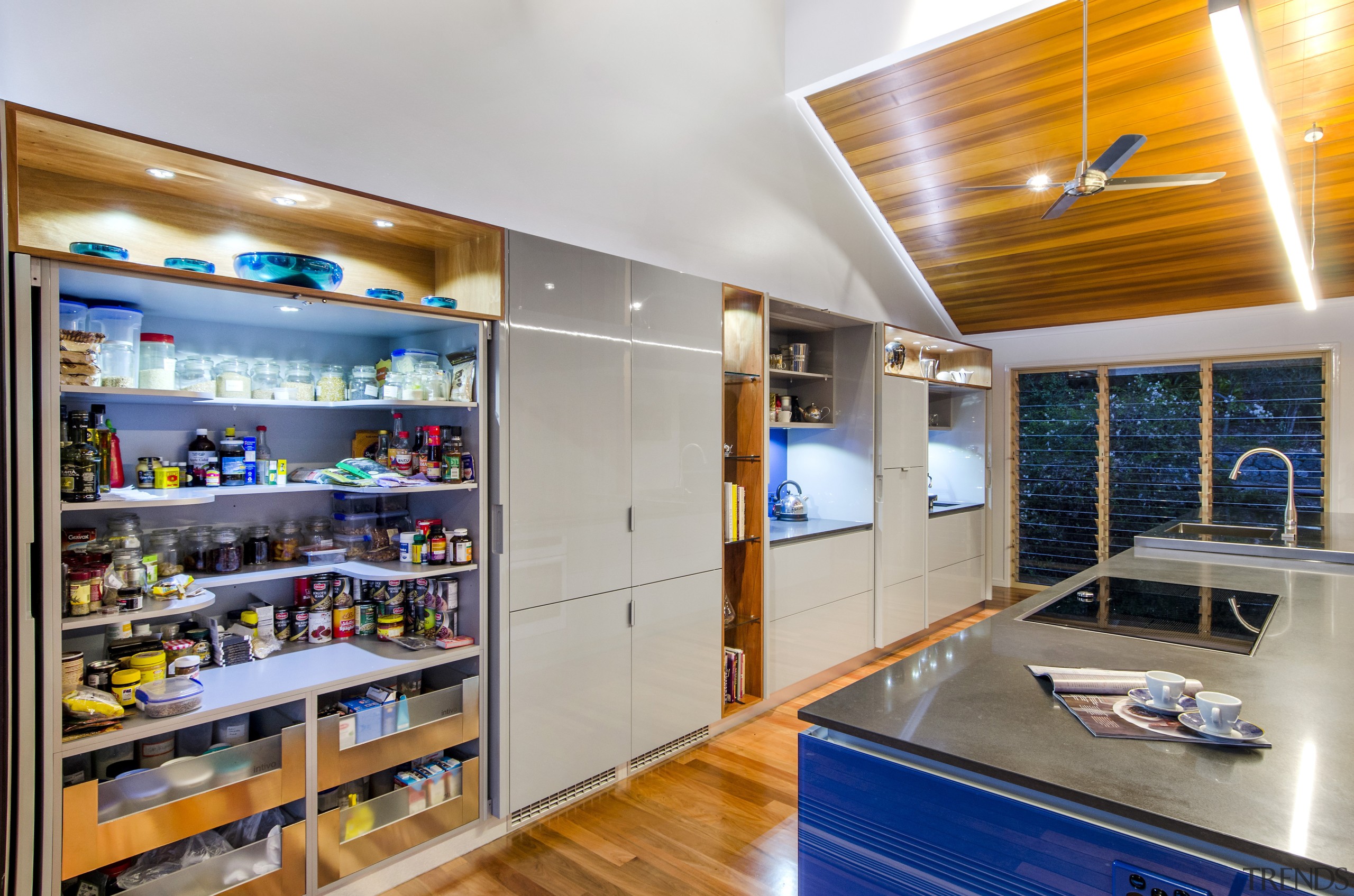 This kitchen was designed by Kim Duffin of interior design, gray