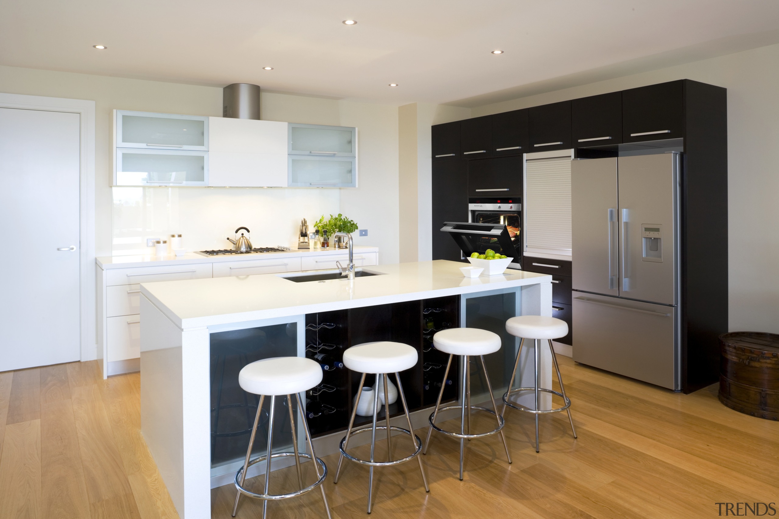 Other recent releases from Fisher &amp; Paykel include cabinetry, countertop, cuisine classique, floor, flooring, home, interior design, kitchen, property, real estate, room, wood flooring, gray