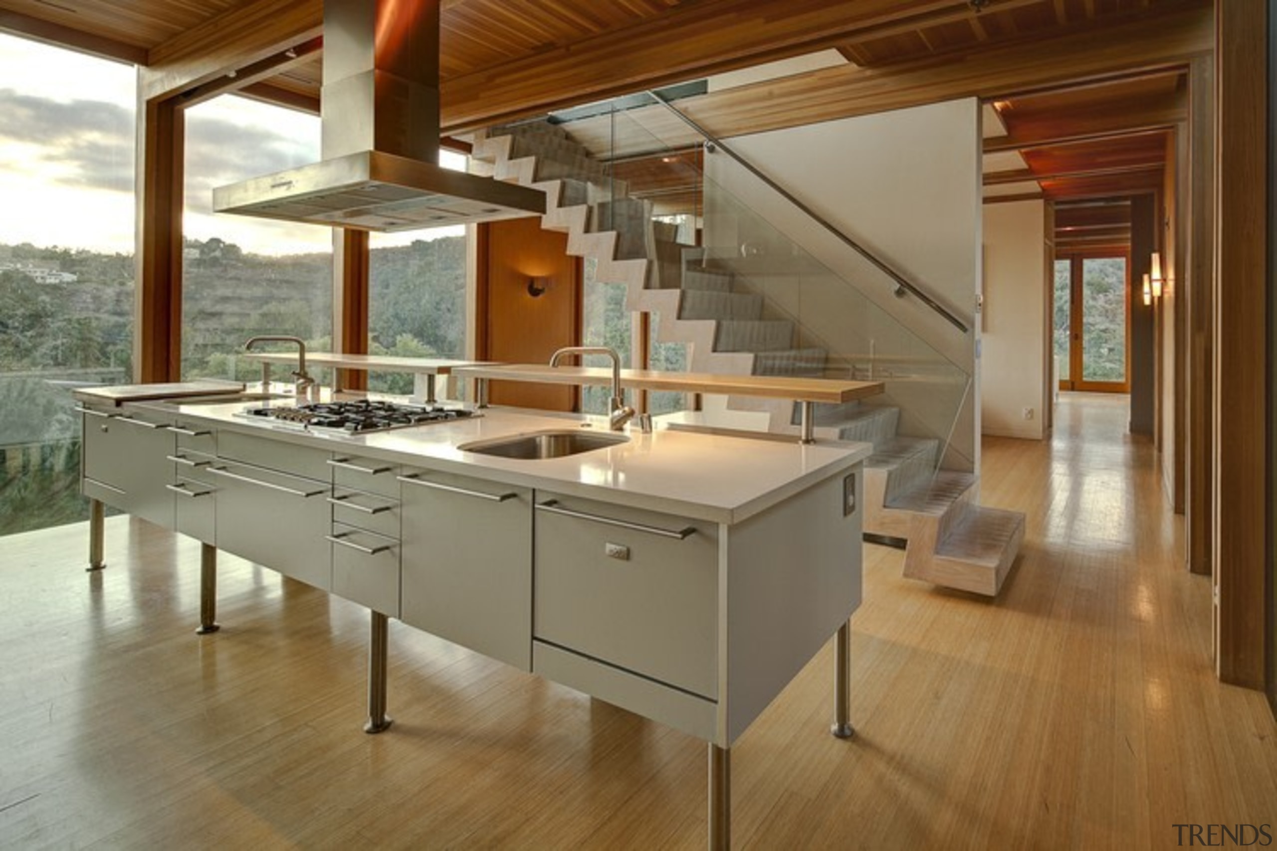 Architect: æ ArchitecturePhotography by Juergen Nogai architecture, countertop, floor, interior design, kitchen, brown, gray