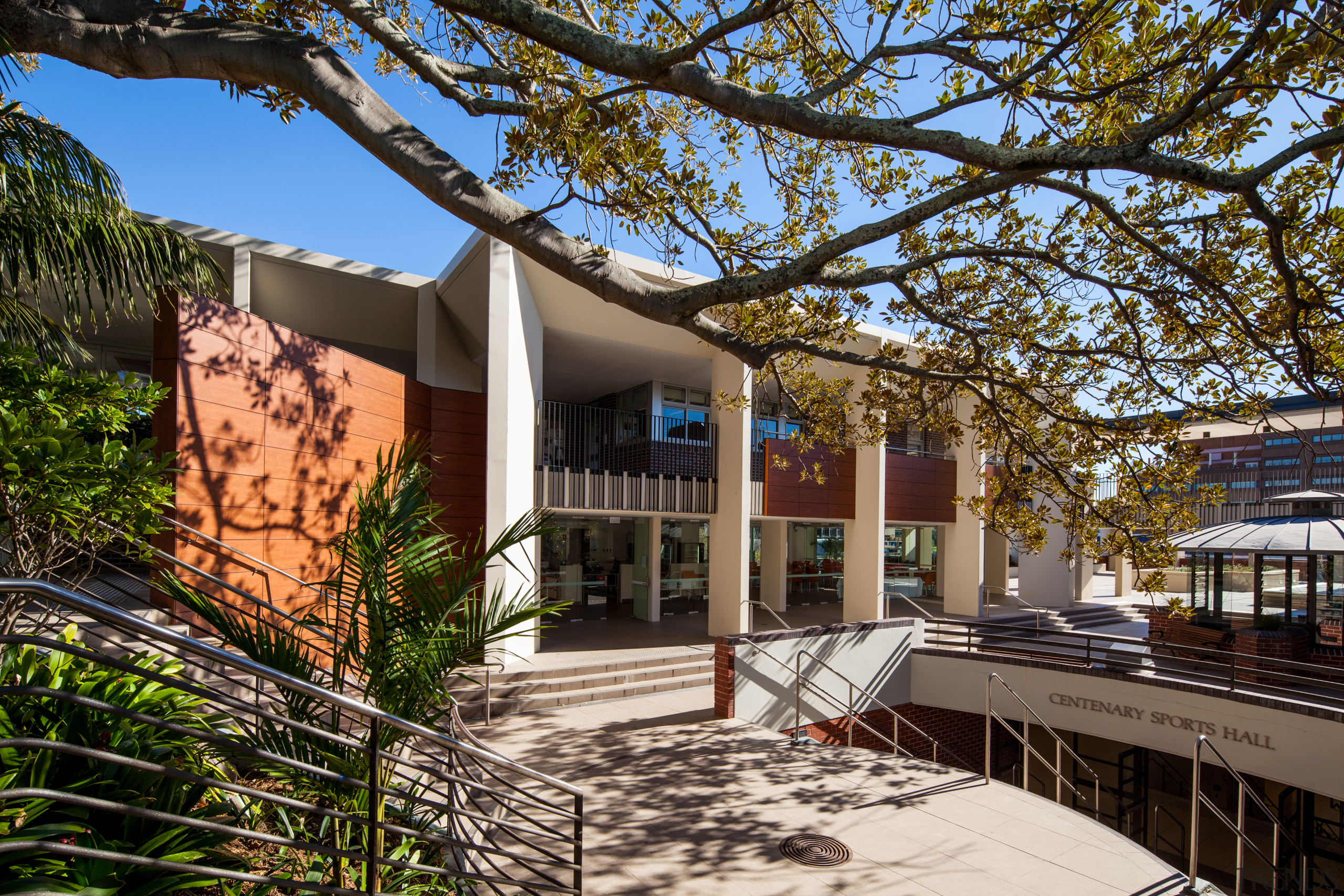 The new Joan Freeman Science Art and Technology architecture, building, cottage, estate, facade, home, house, mixed use, outdoor structure, plant, property, real estate, residential area, tree, black