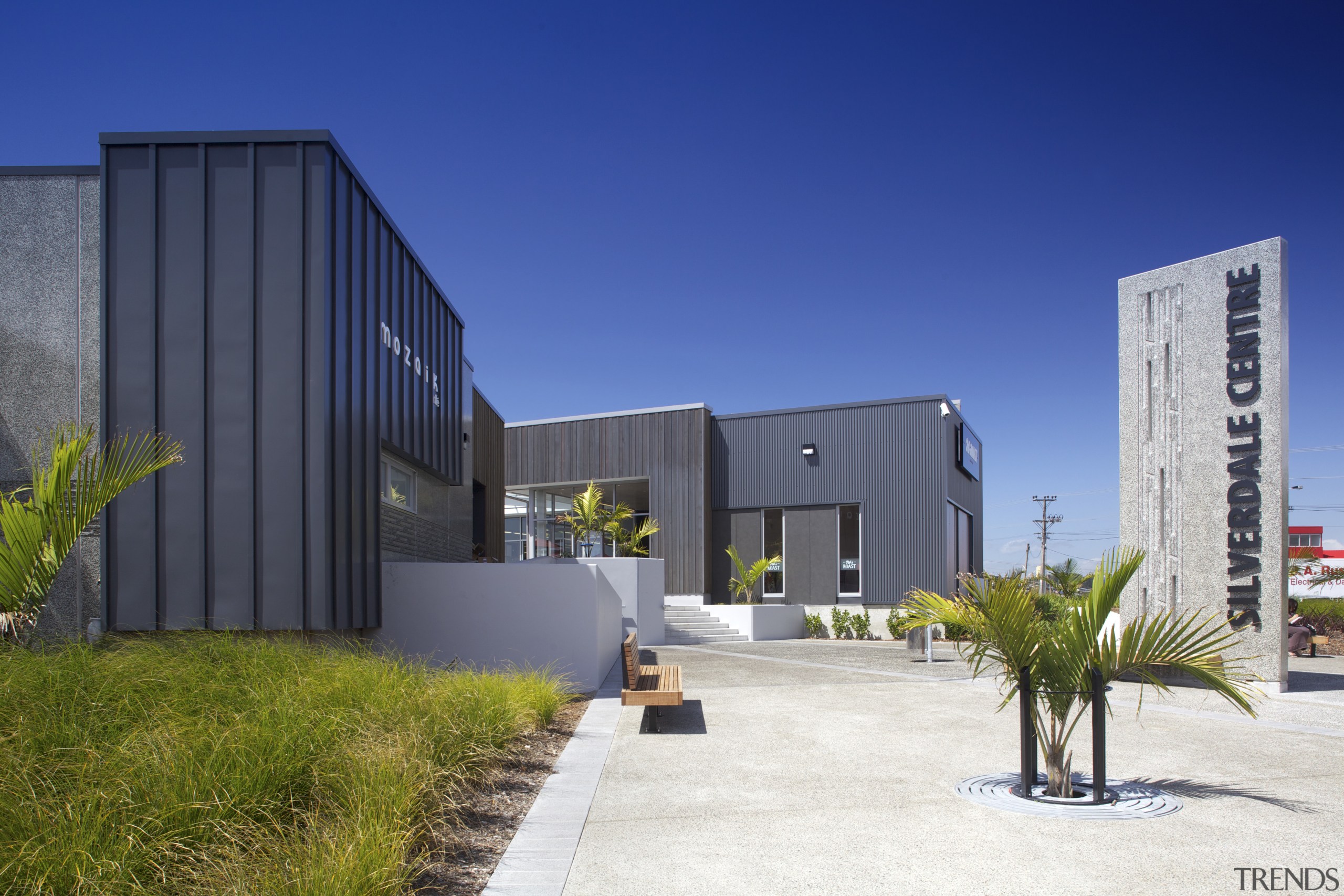 Stiffe Hooker design for Silverdale Centre - Stiffe architecture, building, corporate headquarters, facade, headquarters, house, real estate, blue