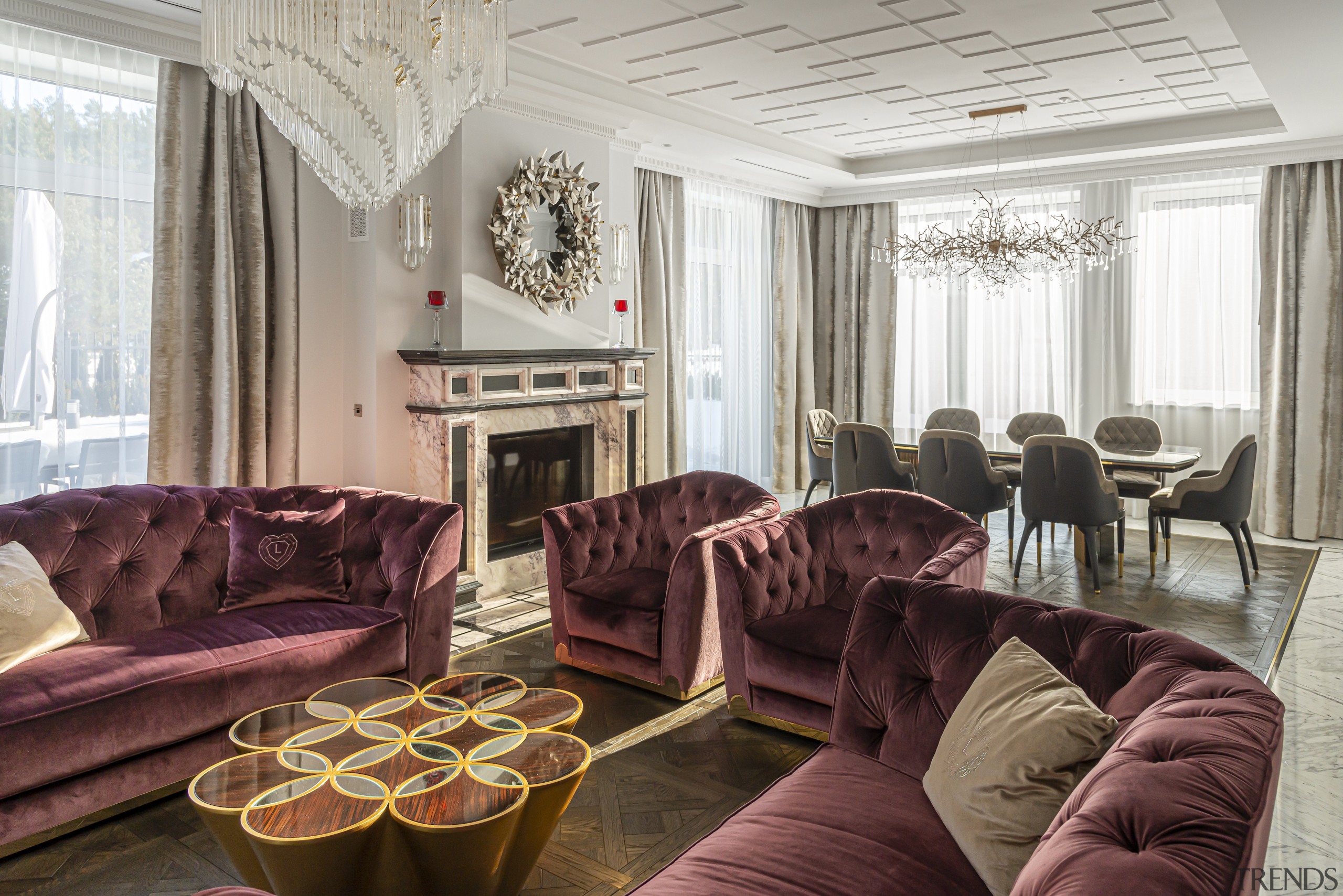 Living room with dining space beyond. - Diamond 