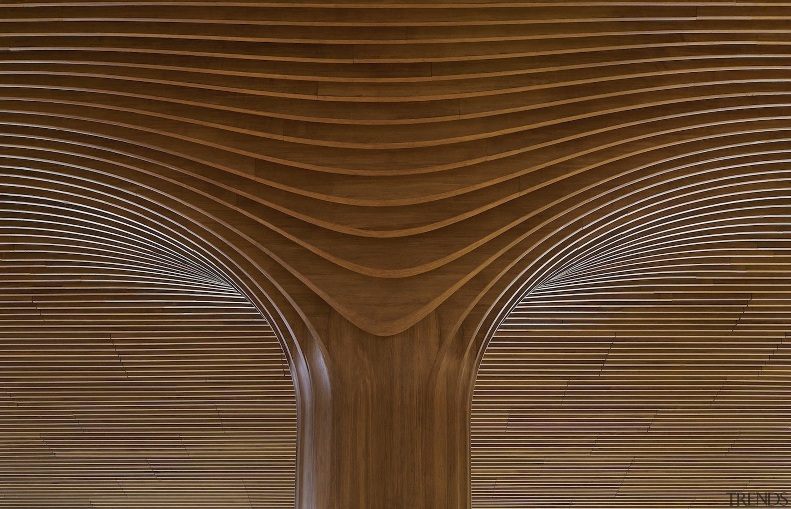 Stand-out woodwork can be found throughout the development ceiling, line, symmetry, wood, wood stain, brown