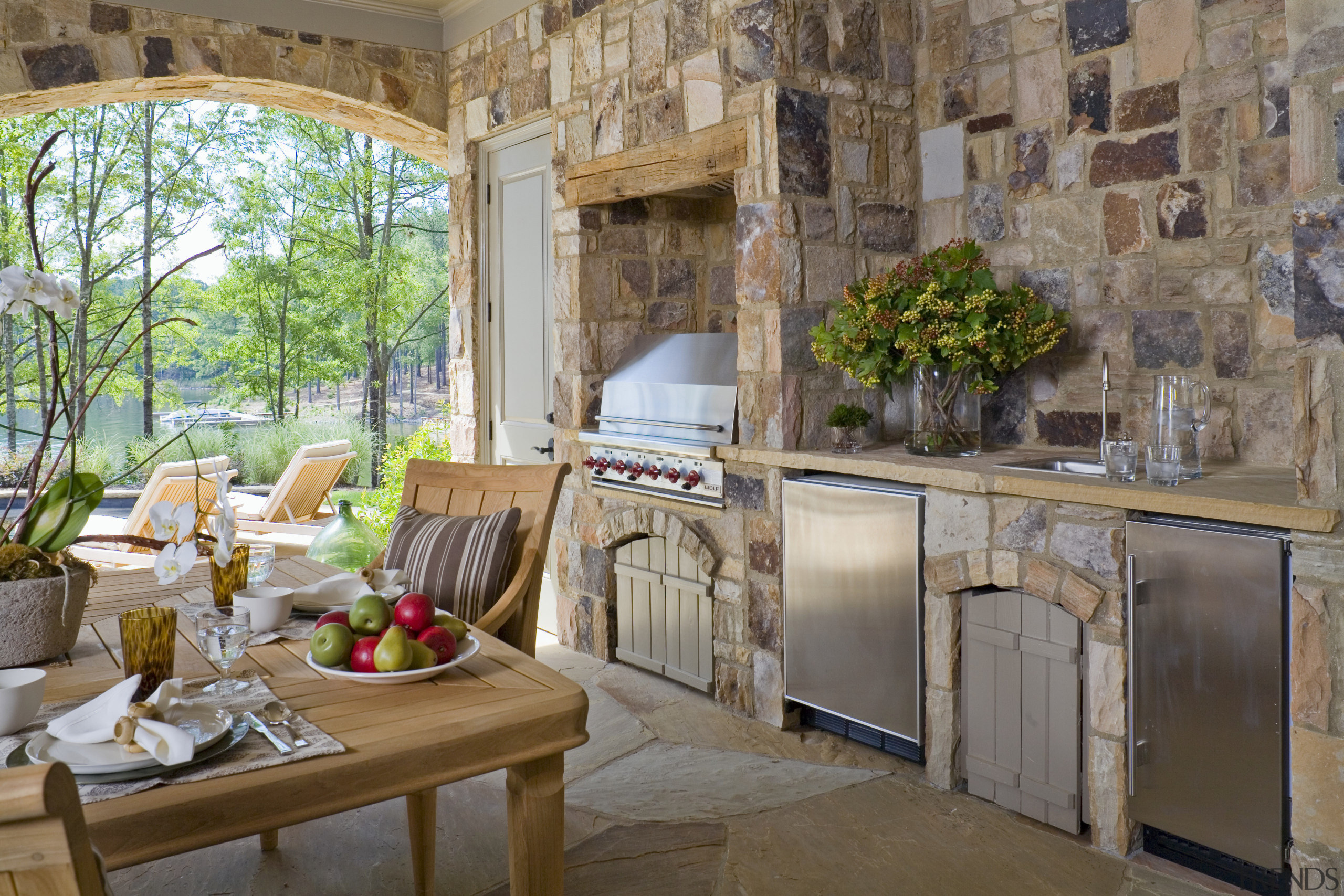 View of house designed by William T Baker estate, home, interior design, real estate, brown, gray