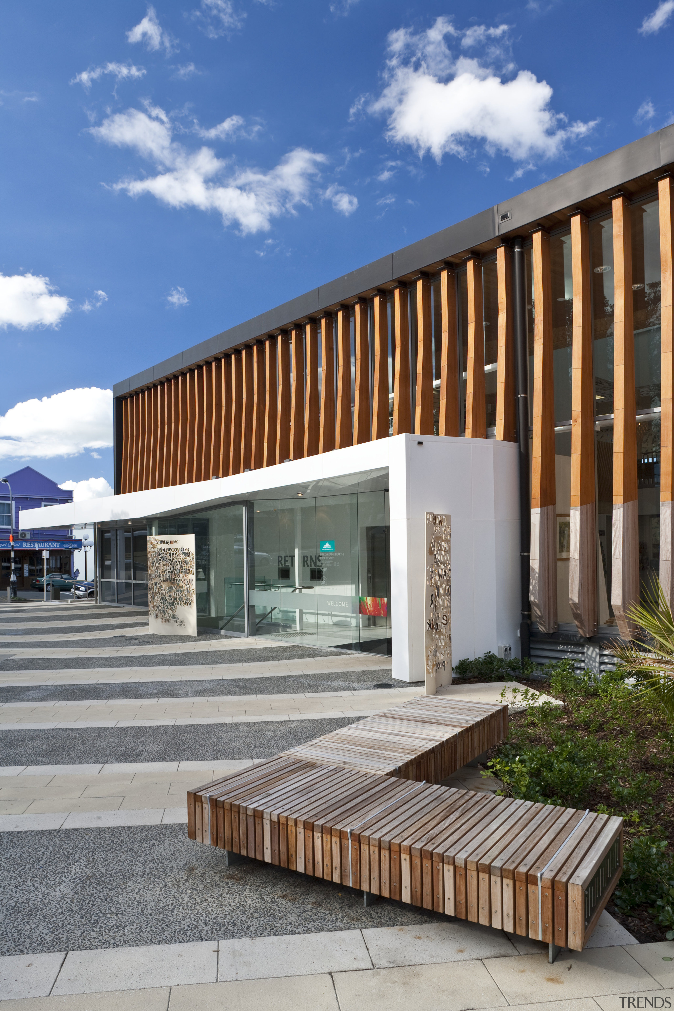 Birkenhead library Auckland, NZ. - Birkenhead library Auckland, architecture, building, commercial building, corporate headquarters, facade, house, real estate, gray