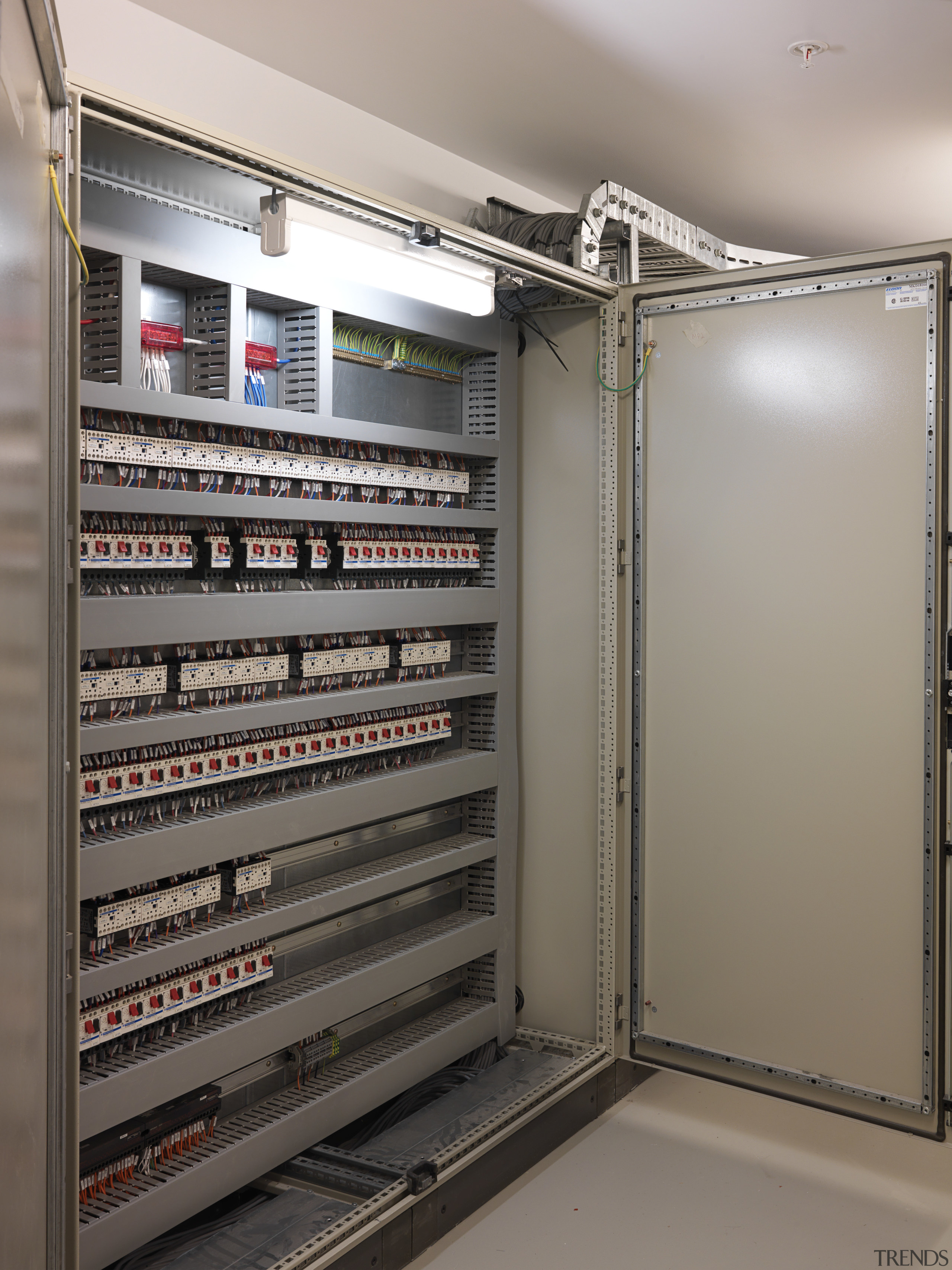 View of the control system which controls the shelving, gray