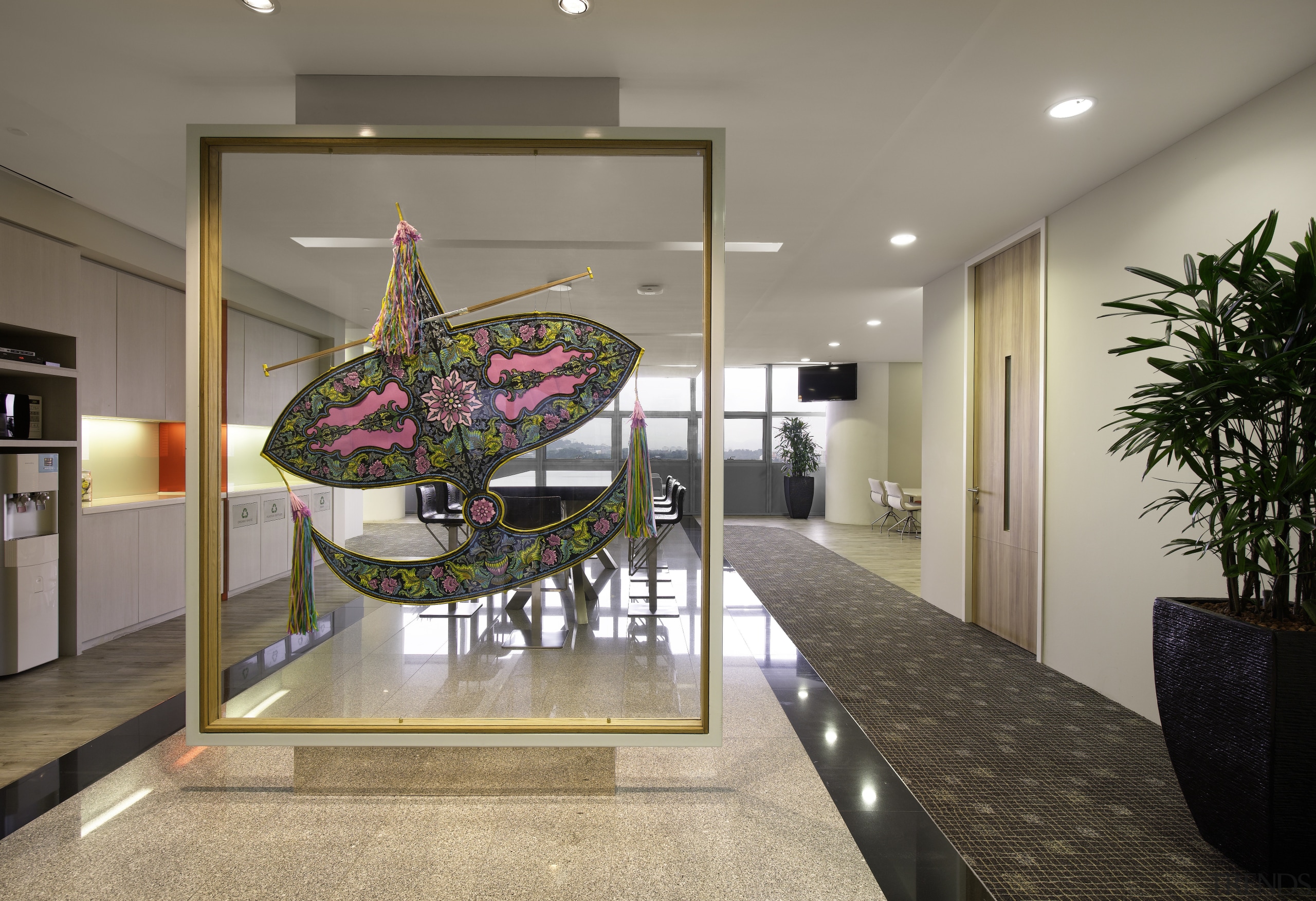 The Malaysian kite is one of several wayfinding interior design, lobby, real estate, gray