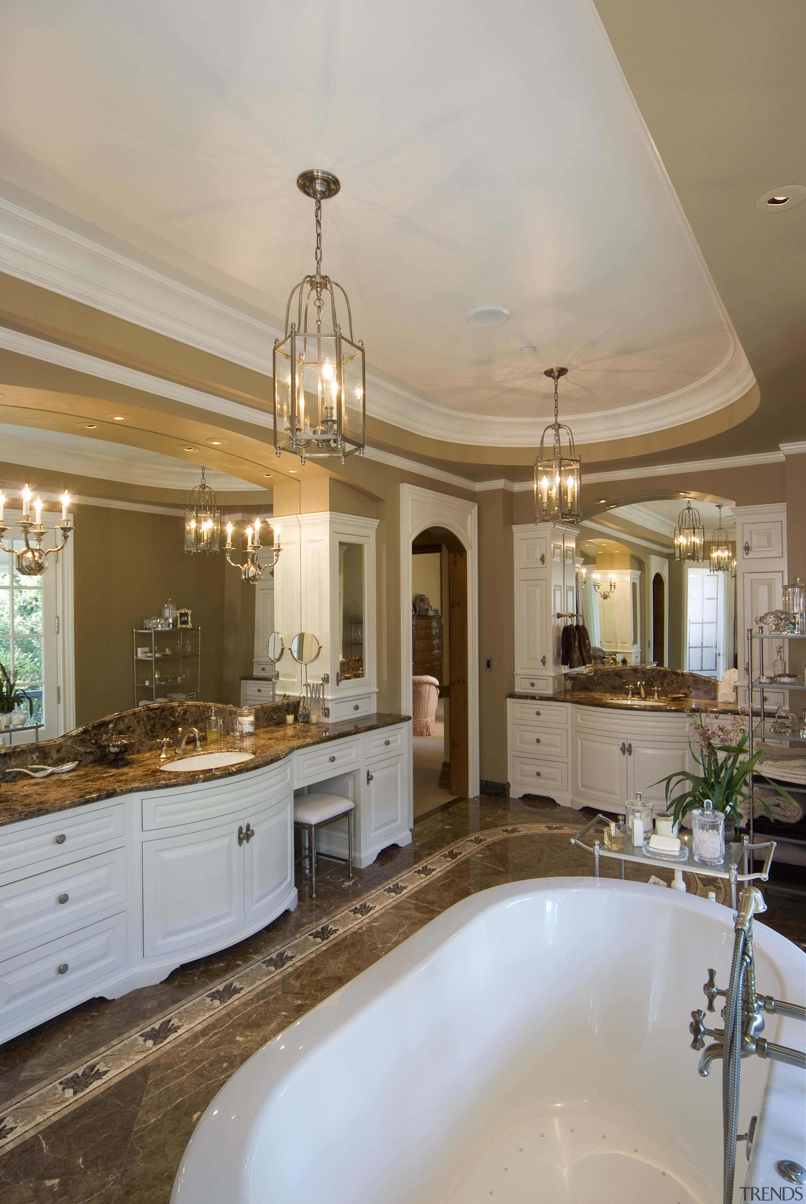 This is a master suite designed by Chuck bathroom, ceiling, countertop, cuisine classique, estate, home, interior design, kitchen, room, gray, brown