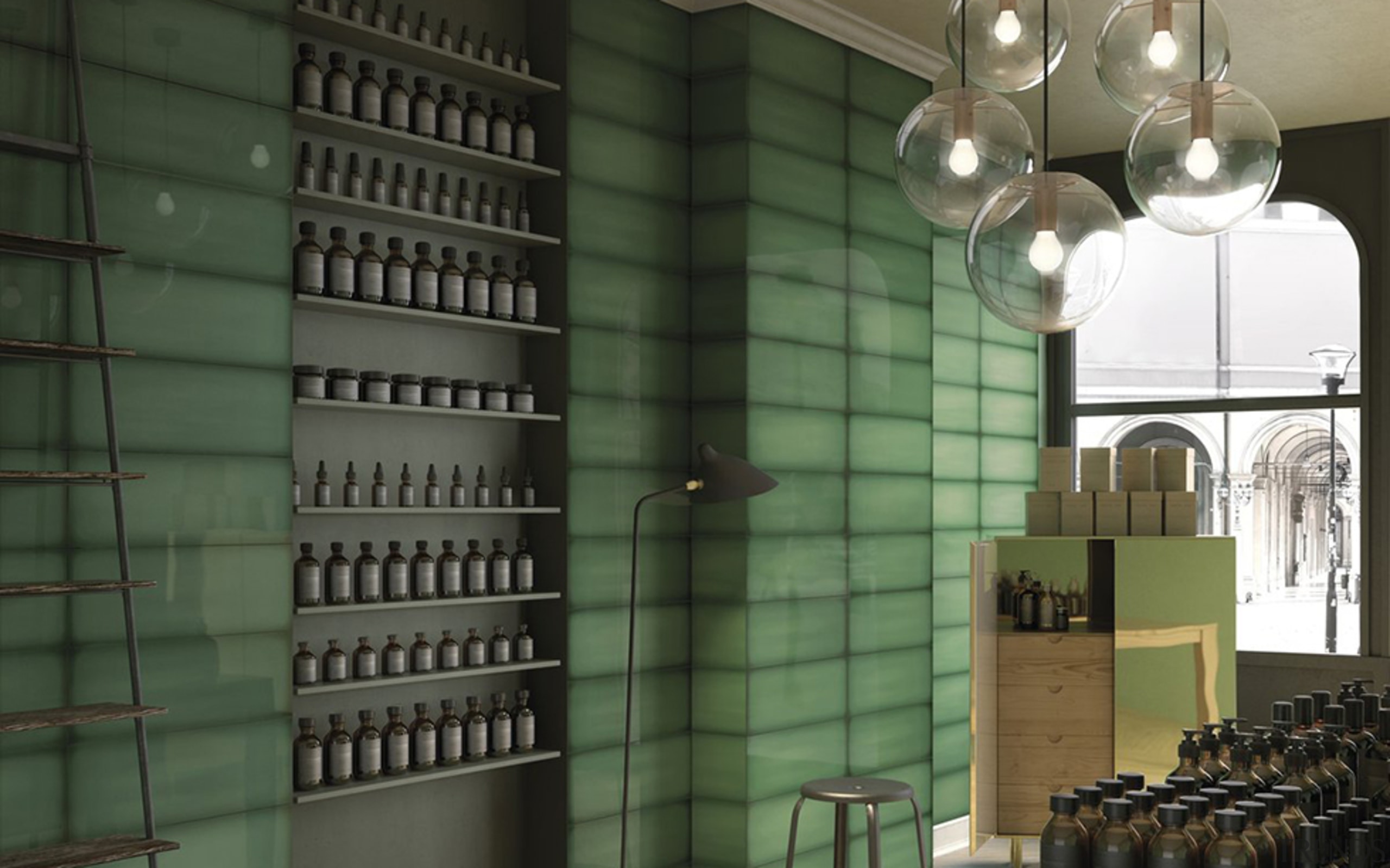 Slide Emerald 100x300 - architecture | glass | architecture, glass, interior design, window, black, green