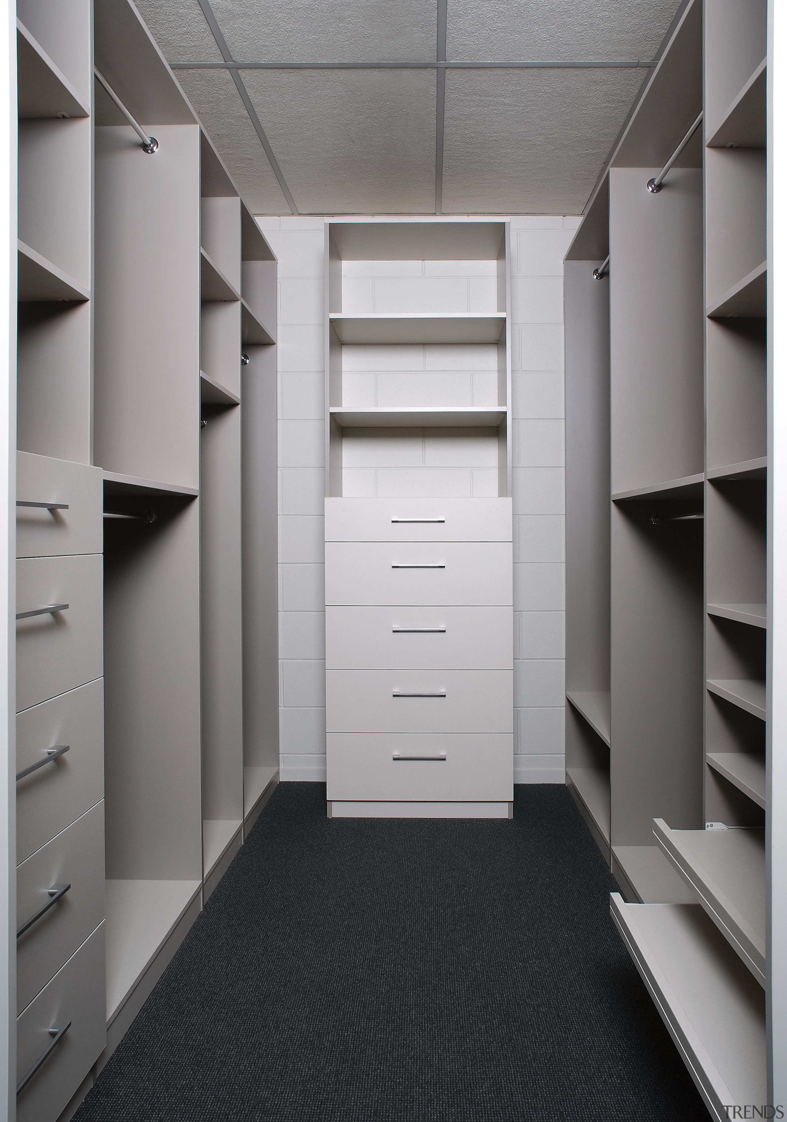 A view of this customised wardrobe supplied and cabinetry, closet, product design, room, wardrobe, gray, black