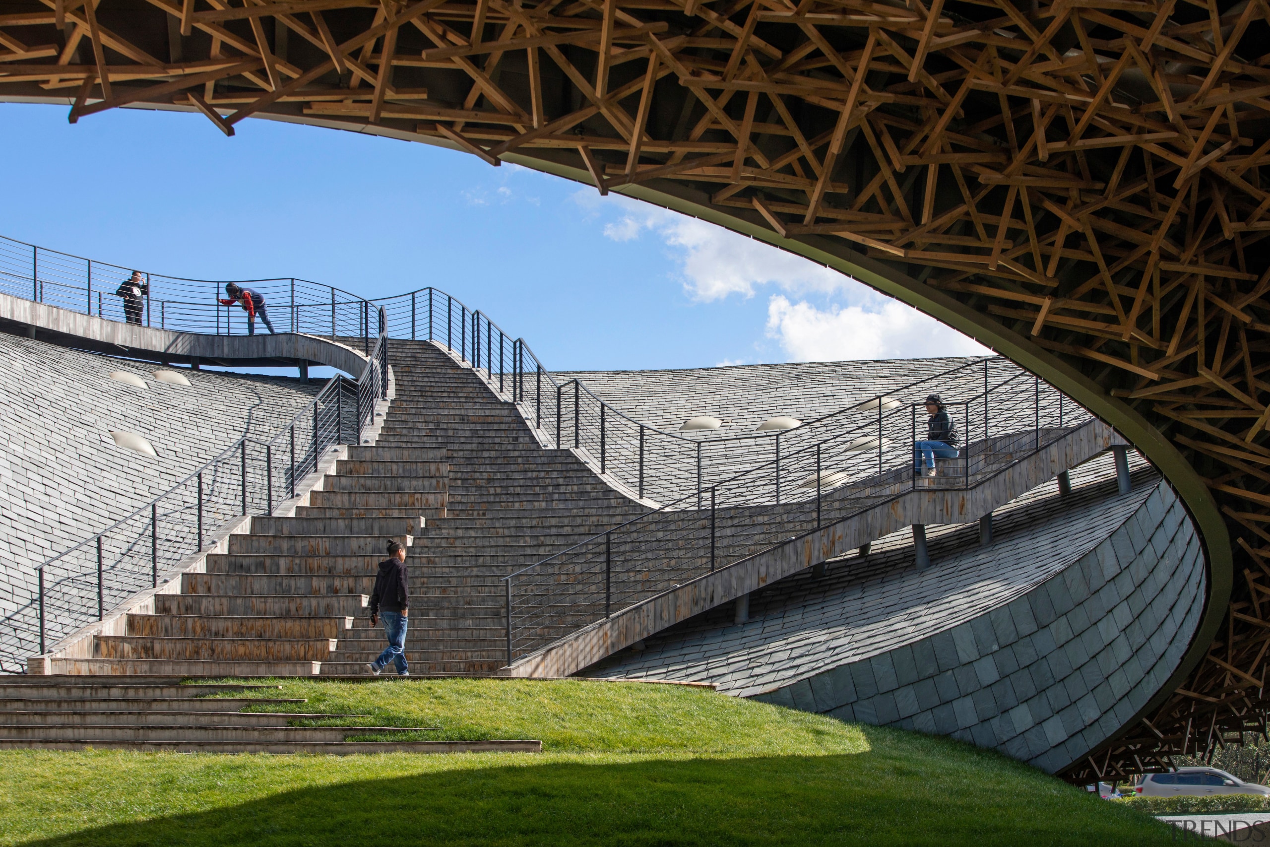 View from outdoor theatre to roof ramp - 