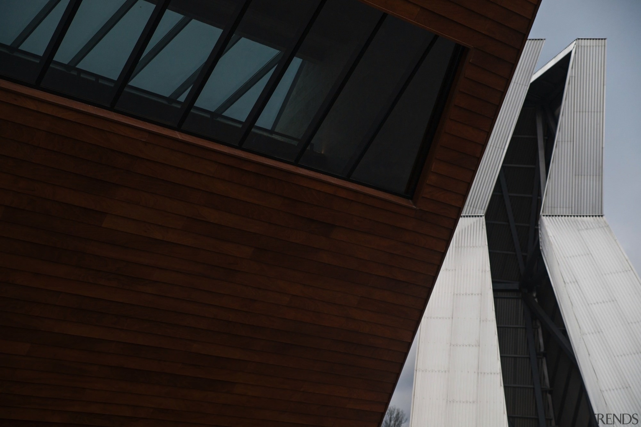 New brandy warehouse by TOTEMENT/PAPER - New brandy angle, architecture, building, daylighting, facade, house, line, roof, siding, sky, structure, wall, window, wood, black