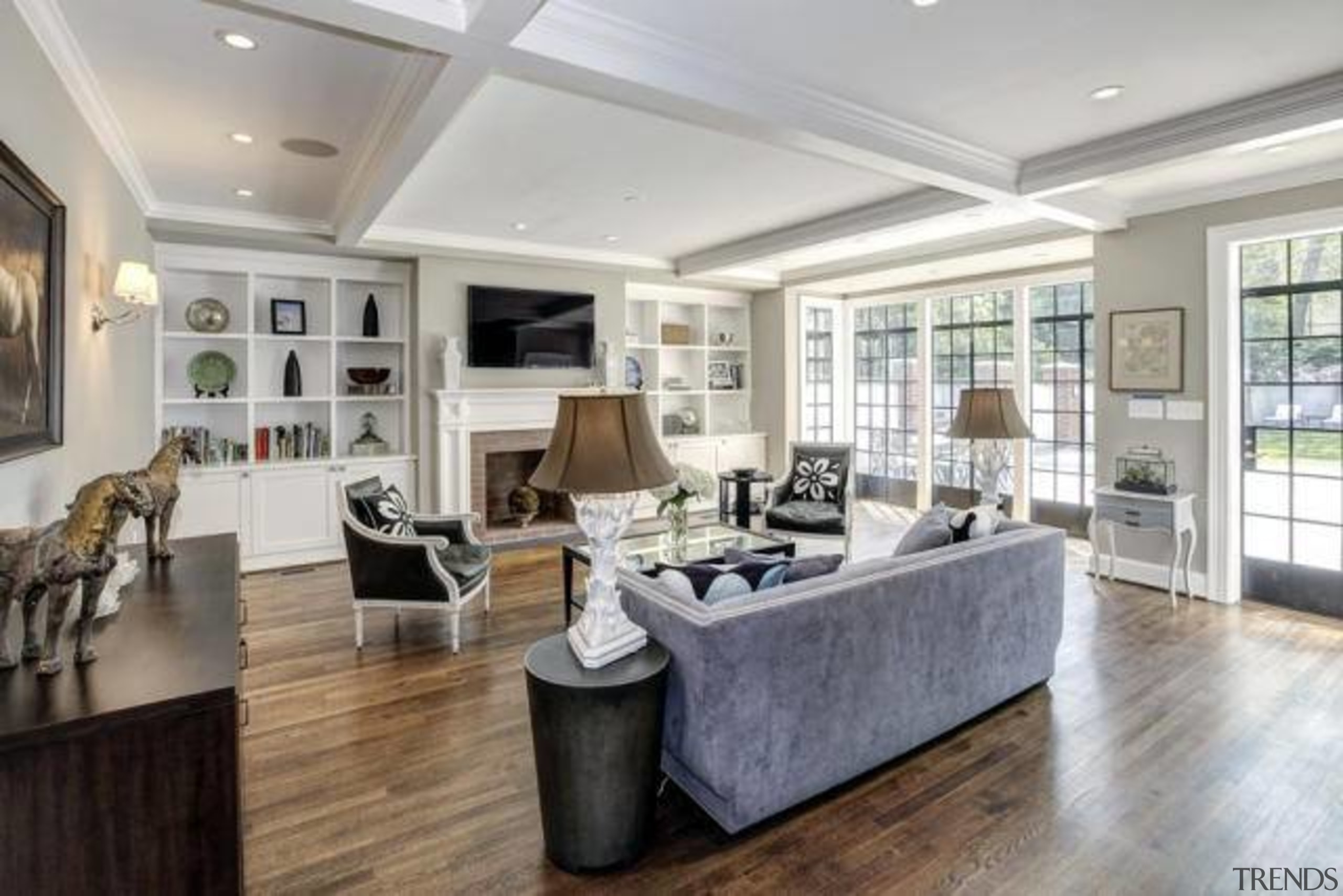 Original story from Trulia ceiling, floor, flooring, home, interior design, living room, property, real estate, room, wood flooring, gray