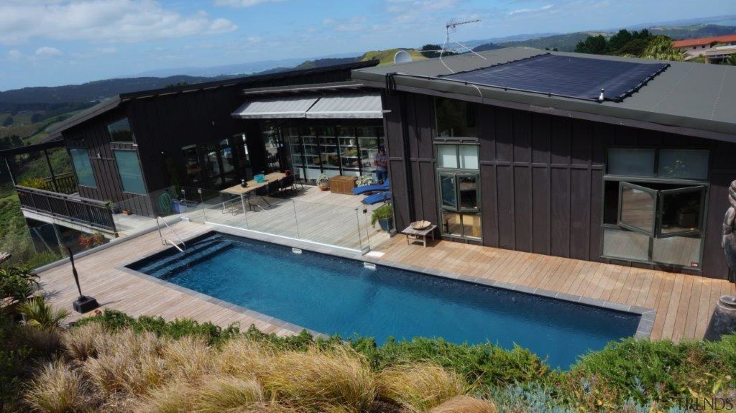 Underwater steps leading into the pool at the 