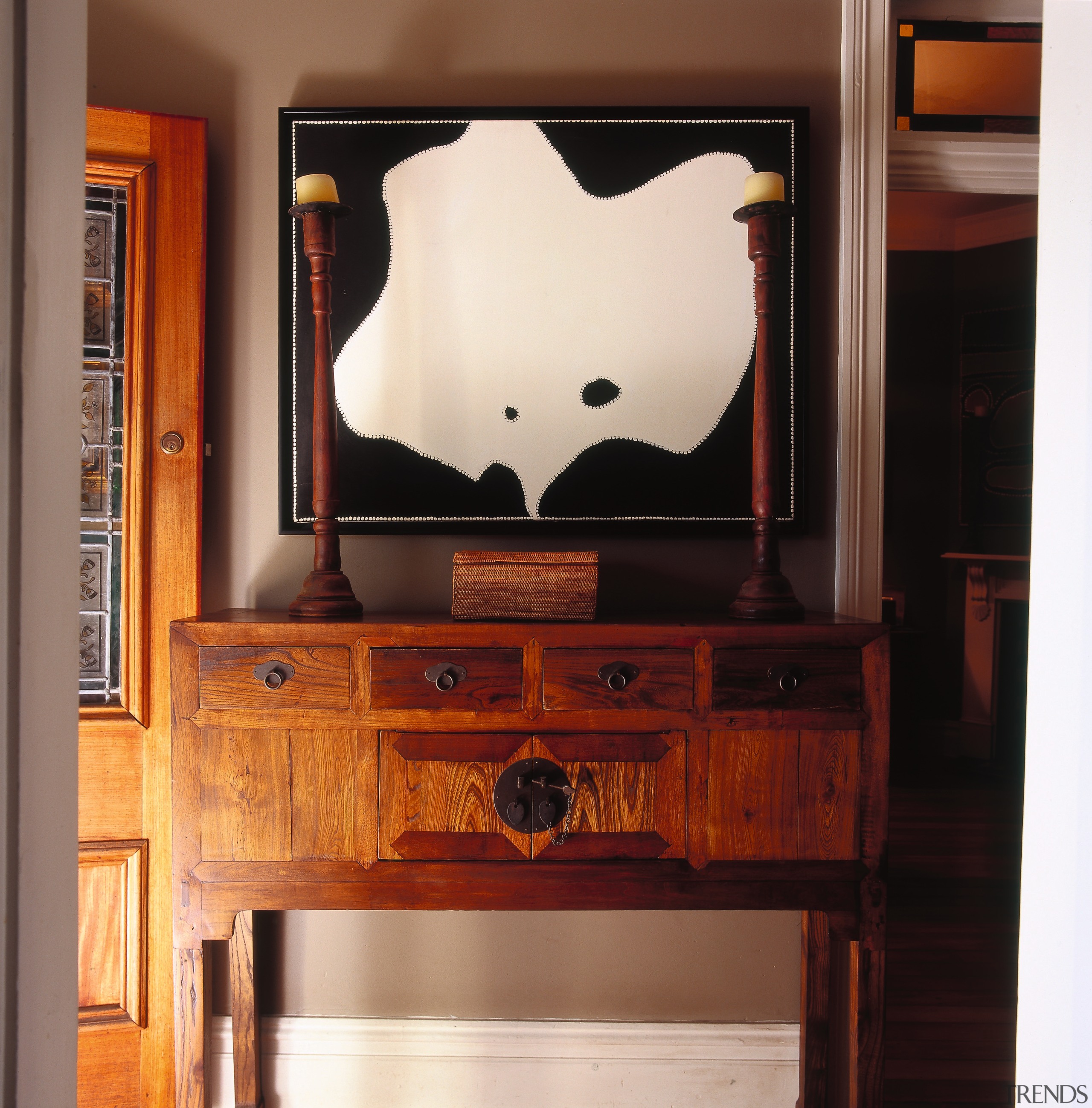 View of this living area - View of chest of drawers, drawer, furniture, home, interior design, room, table, black