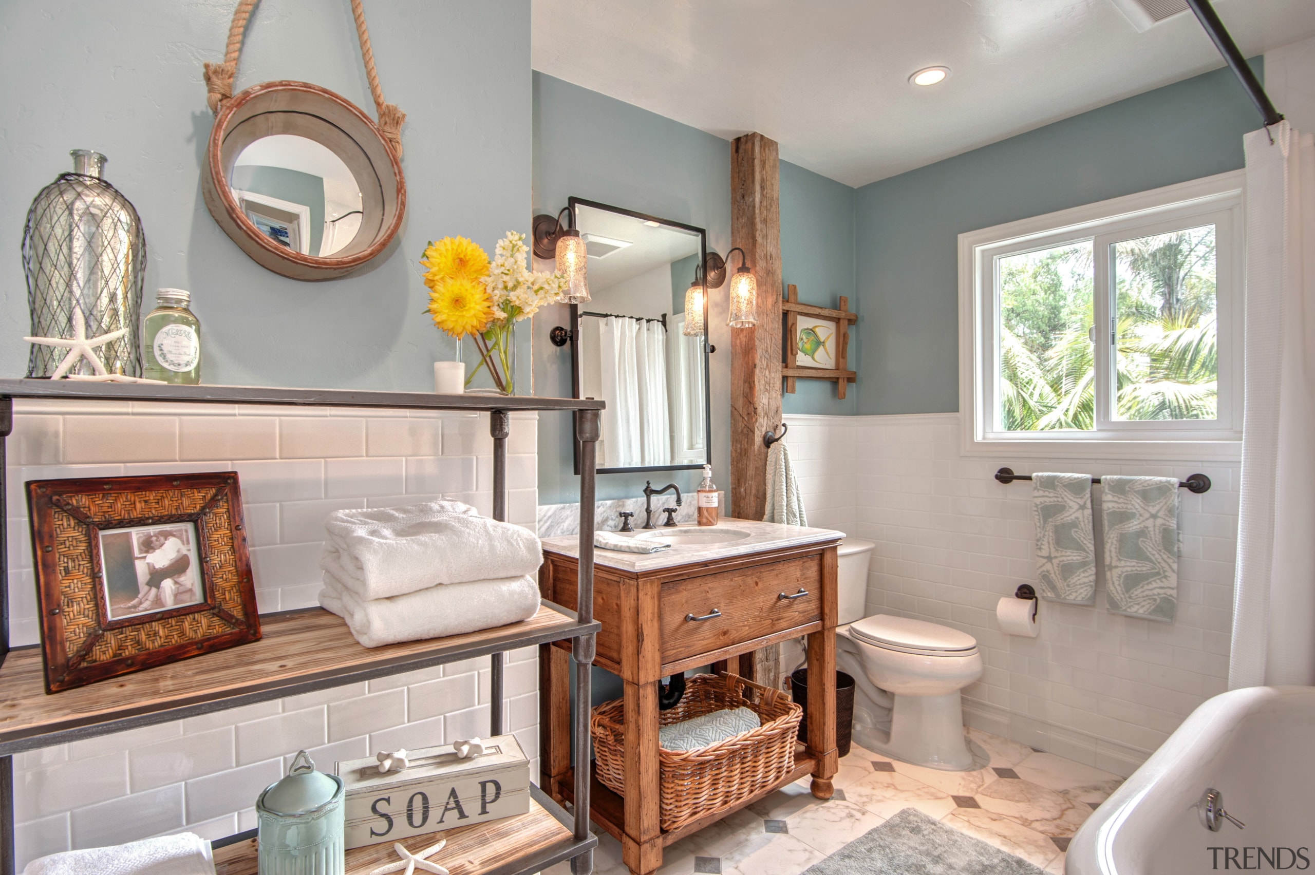 This modest guest bathroom celebrates a relaxed seaside bathroom, estate, home, interior design, living room, property, real estate, room, gray