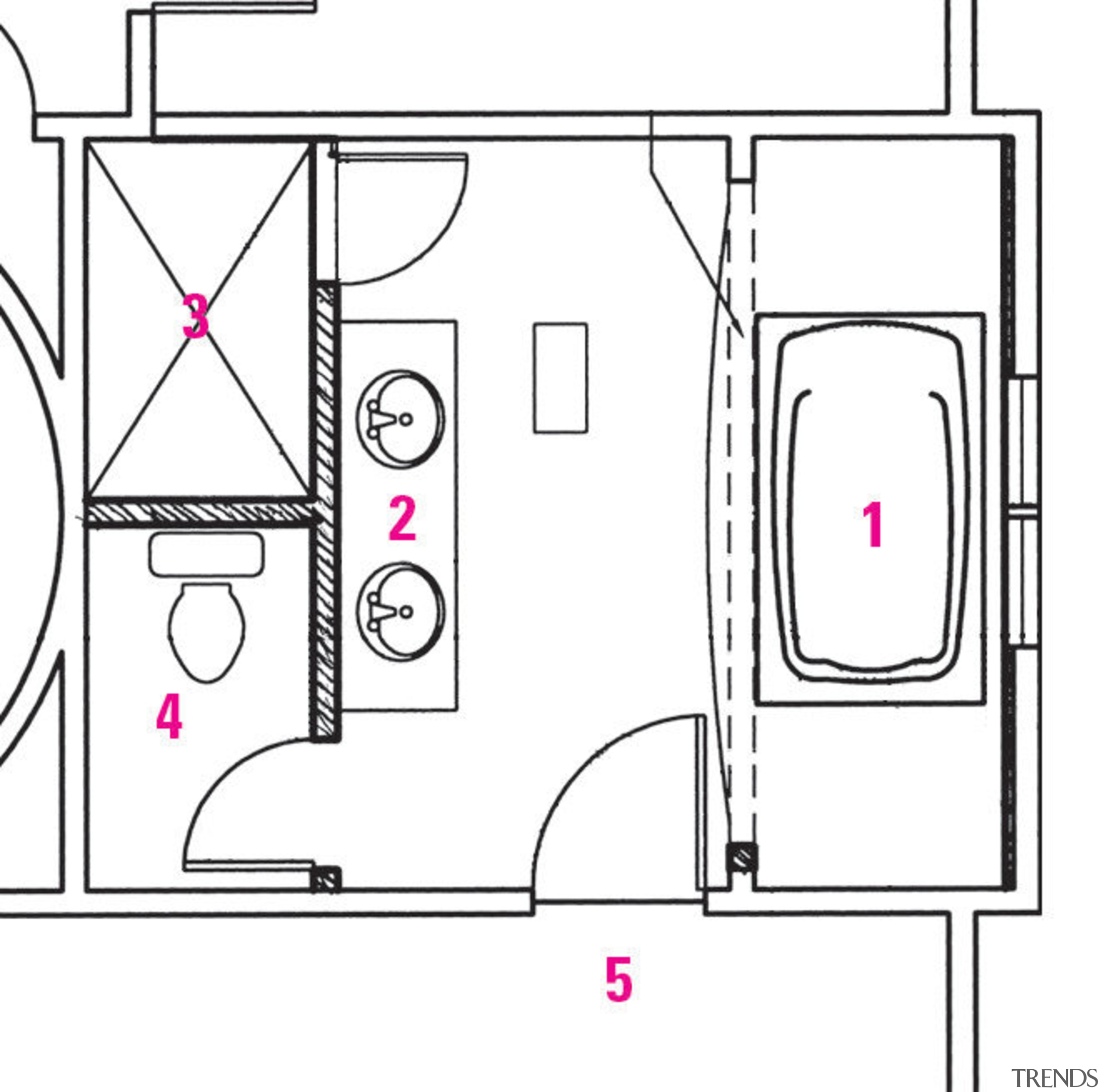 Plan view of the bathroom - Plan view area, design, diagram, drawing, font, line, line art, pattern, product, product design, white, white