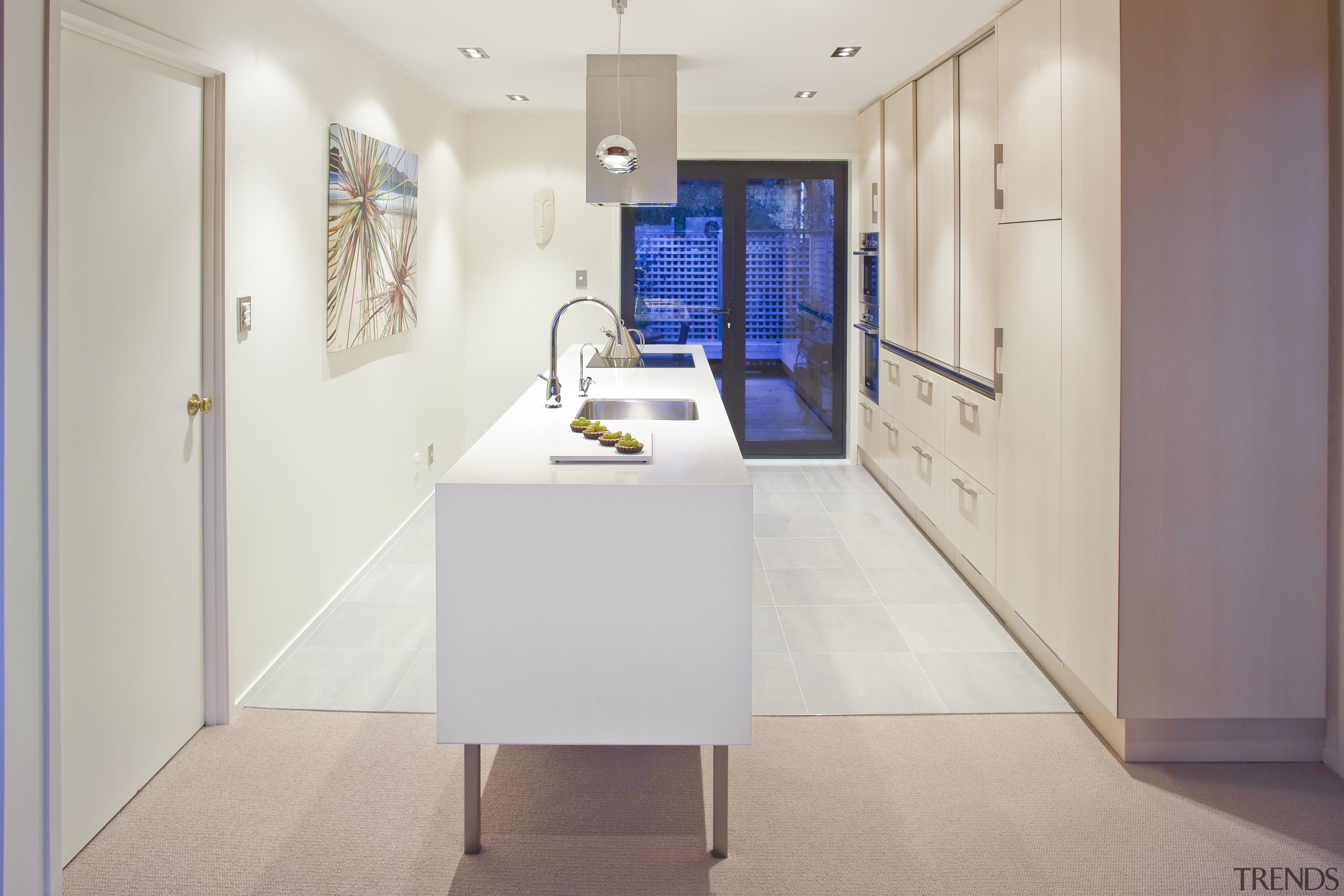 View of kitchen which has a scandinavian influence architecture, floor, interior design, real estate, room, gray