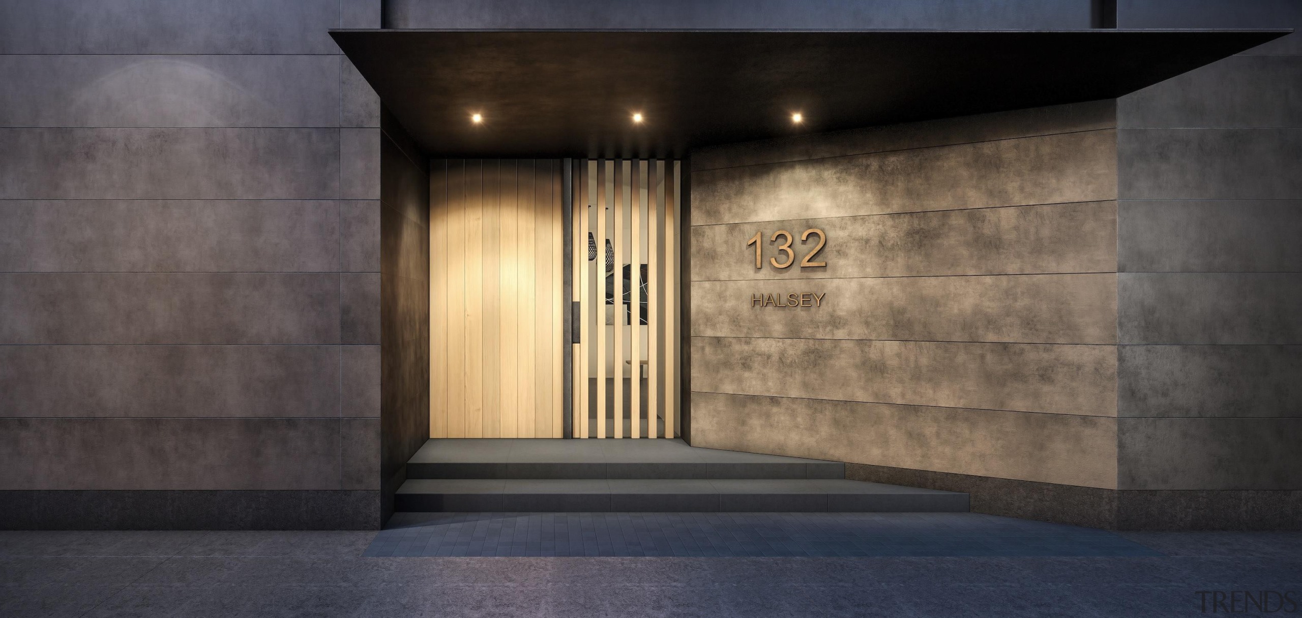 132 Halsey is a centrepiece of Wynyard Quarter, architecture, interior design, lobby, wall, black, gray