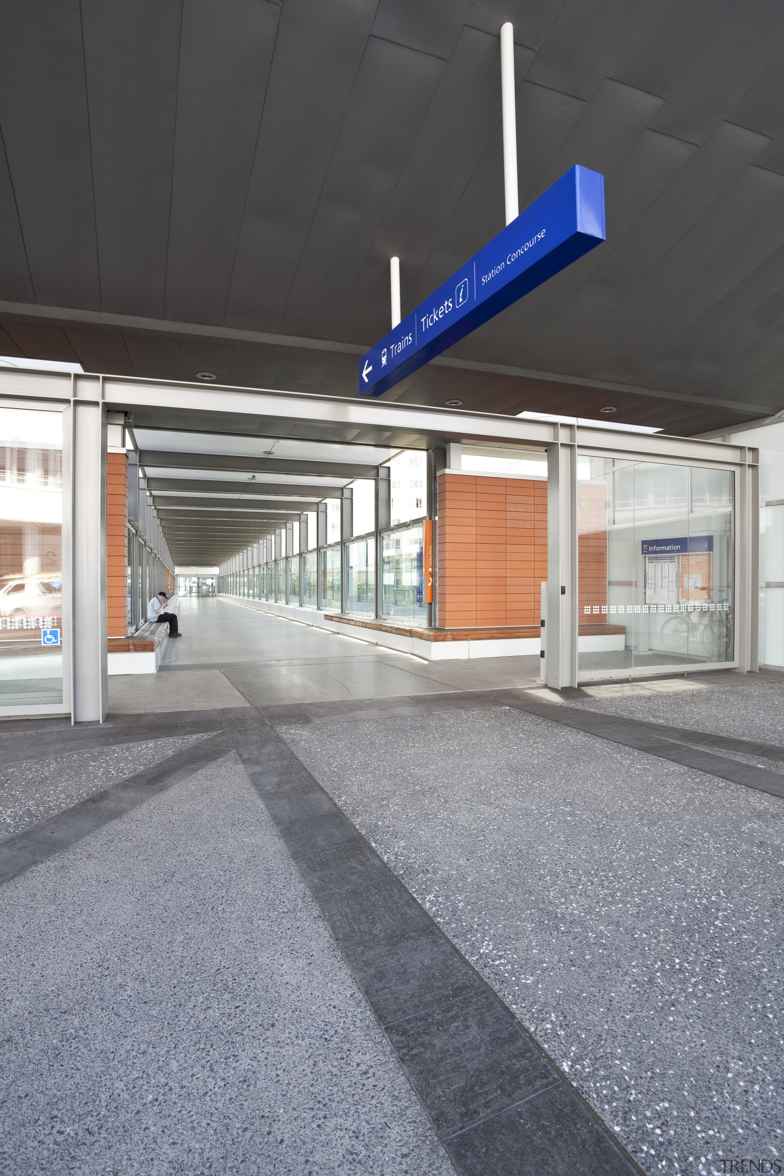 View of the corridor at the upgraded New architecture, daylighting, metropolitan area, gray, black