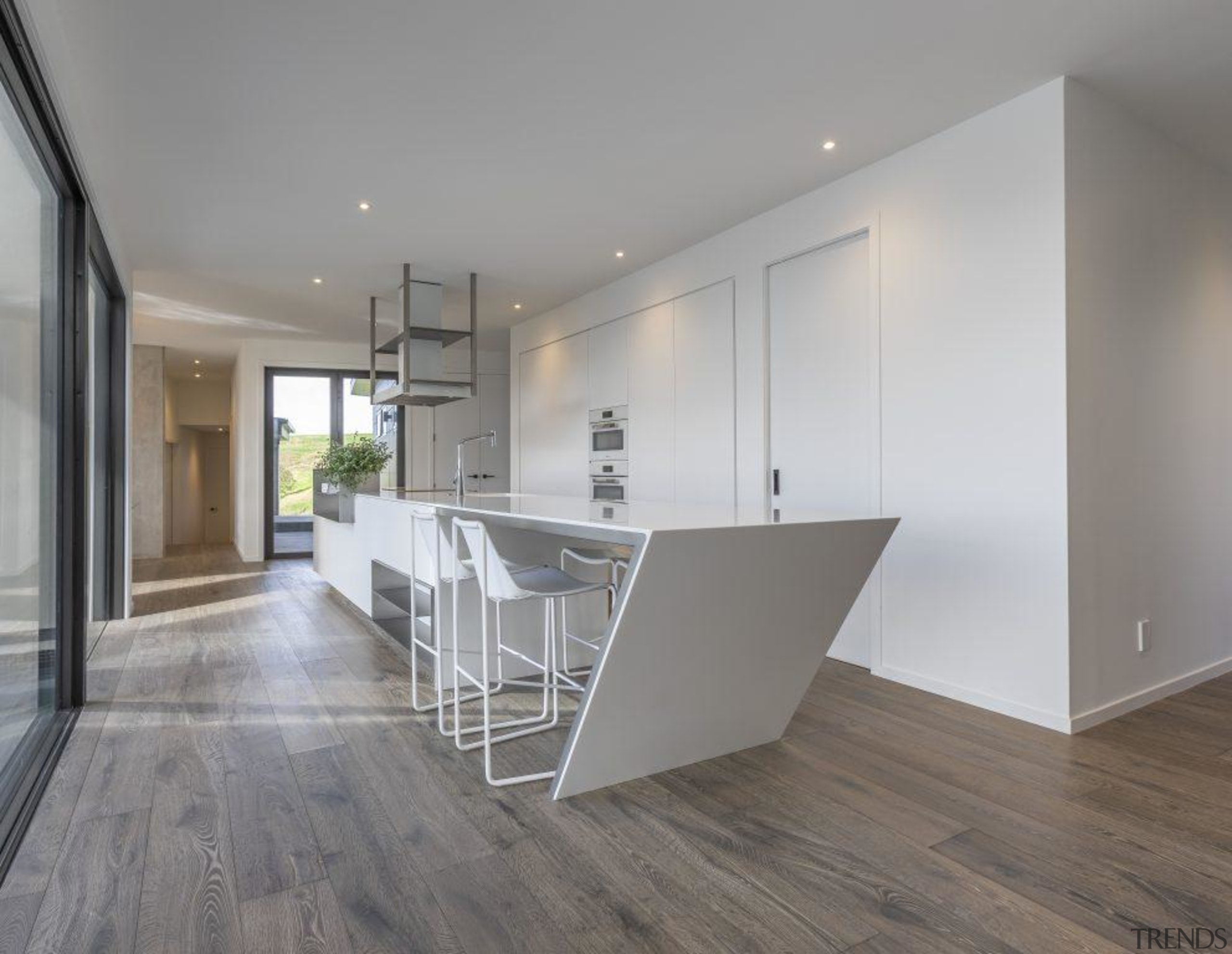 Contemporary Kitchen & Bar by Celia Visser - architecture, floor, flooring, hardwood, house, interior design, laminate flooring, property, real estate, wood flooring, gray