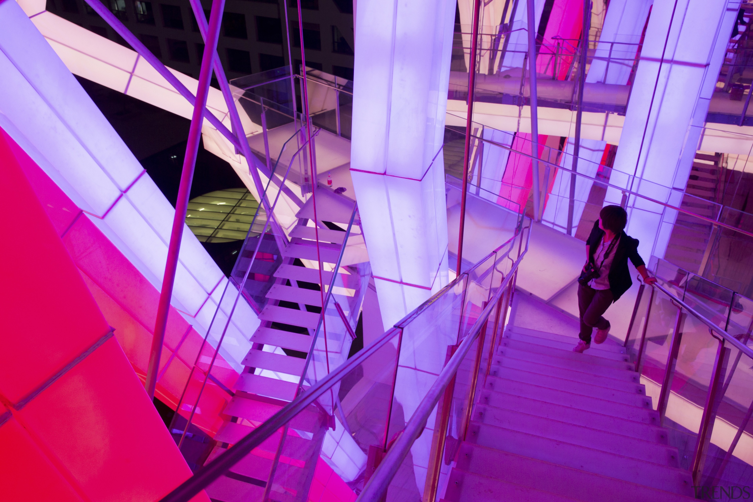 Raffles City Chengdu by Steven Holl Architects - architecture, design, light, magenta, pink, purple, structure, violet, purple