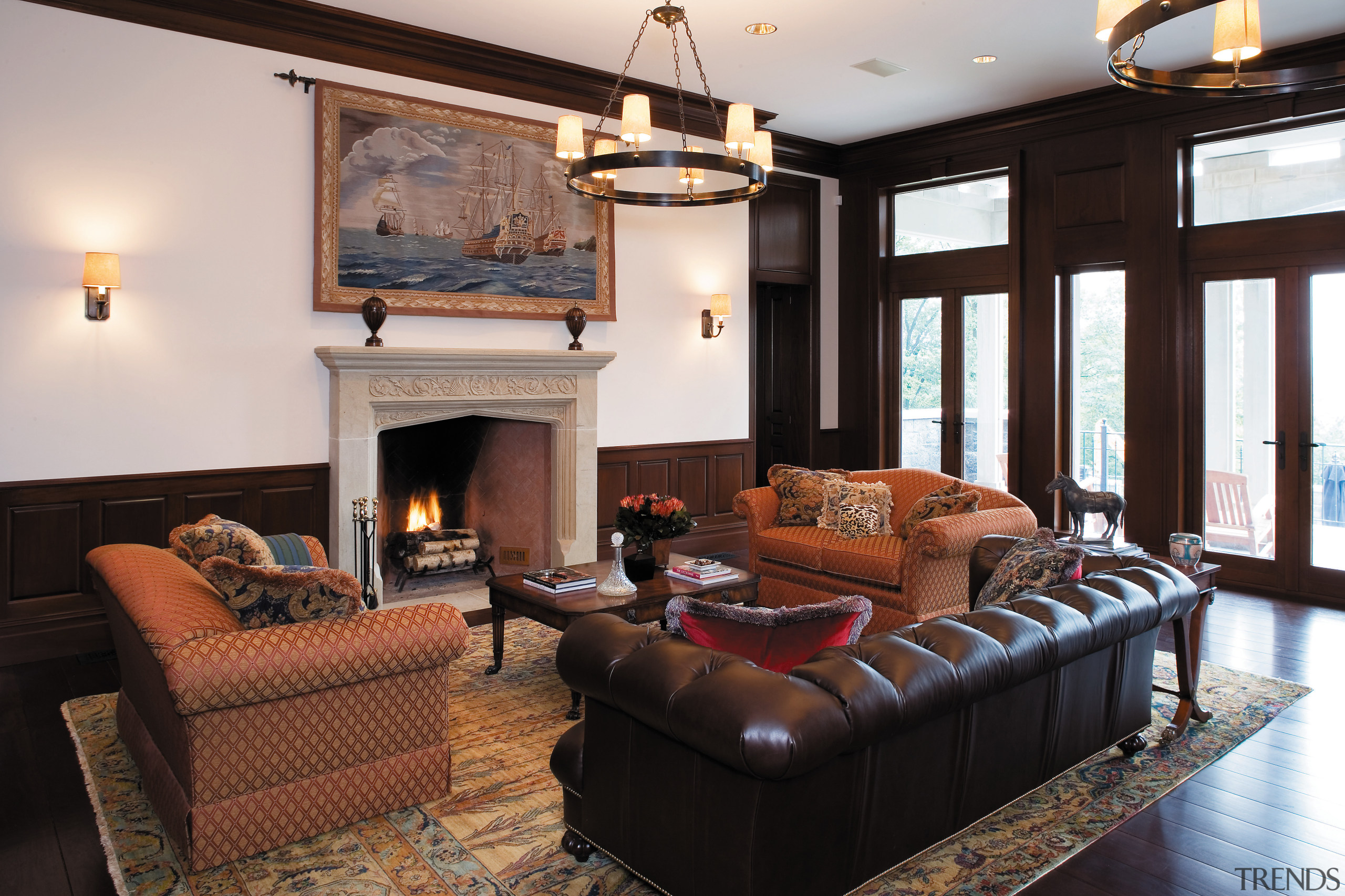 Interior view of the living area featuring  ceiling, home, interior design, living room, real estate, room, black, white