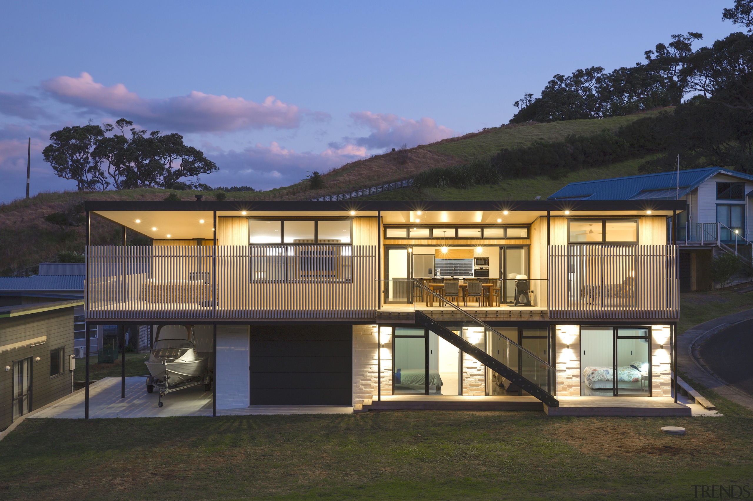 The master bedroom is upstairs at right with 