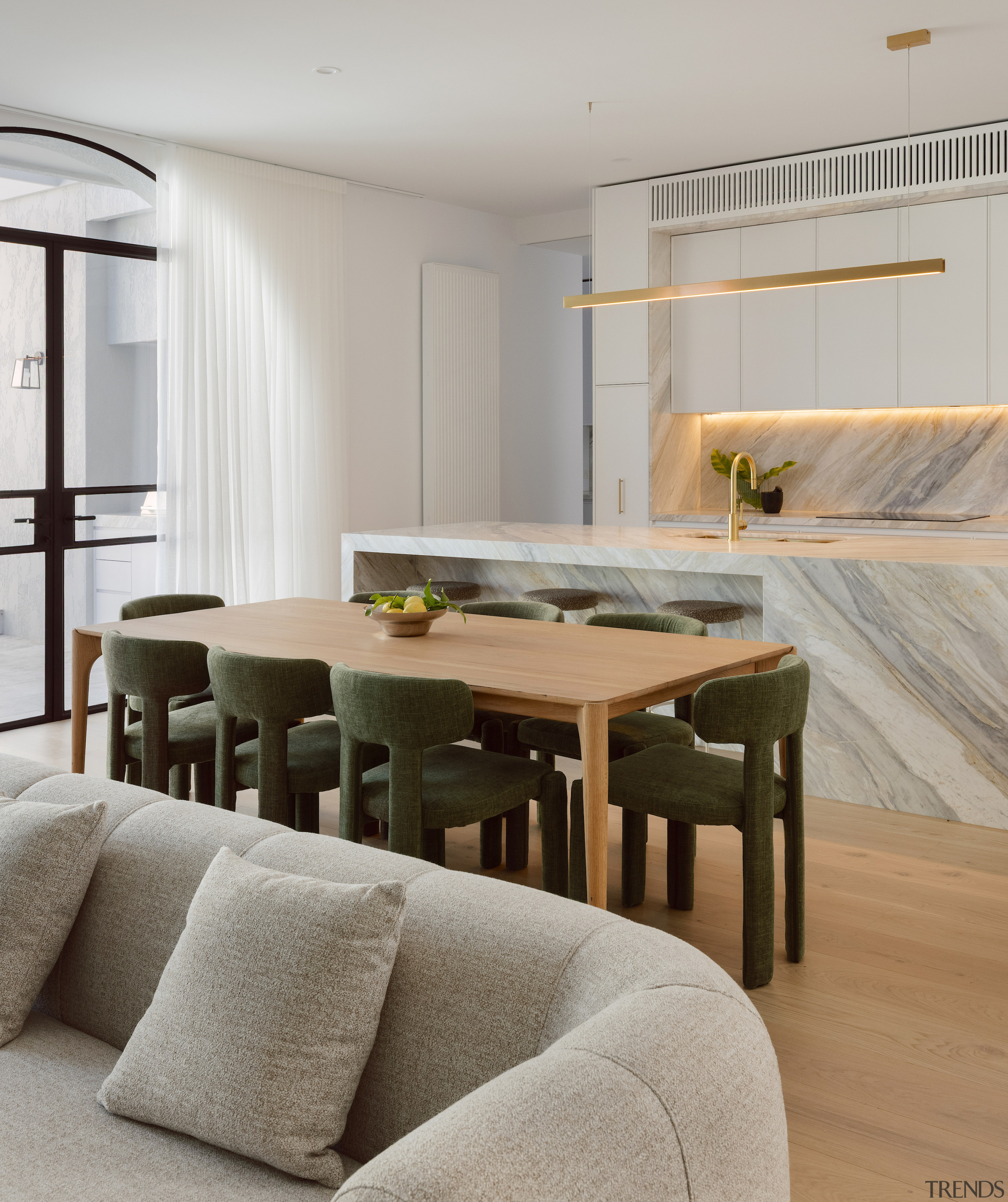 Wherever guests or family are in the living 