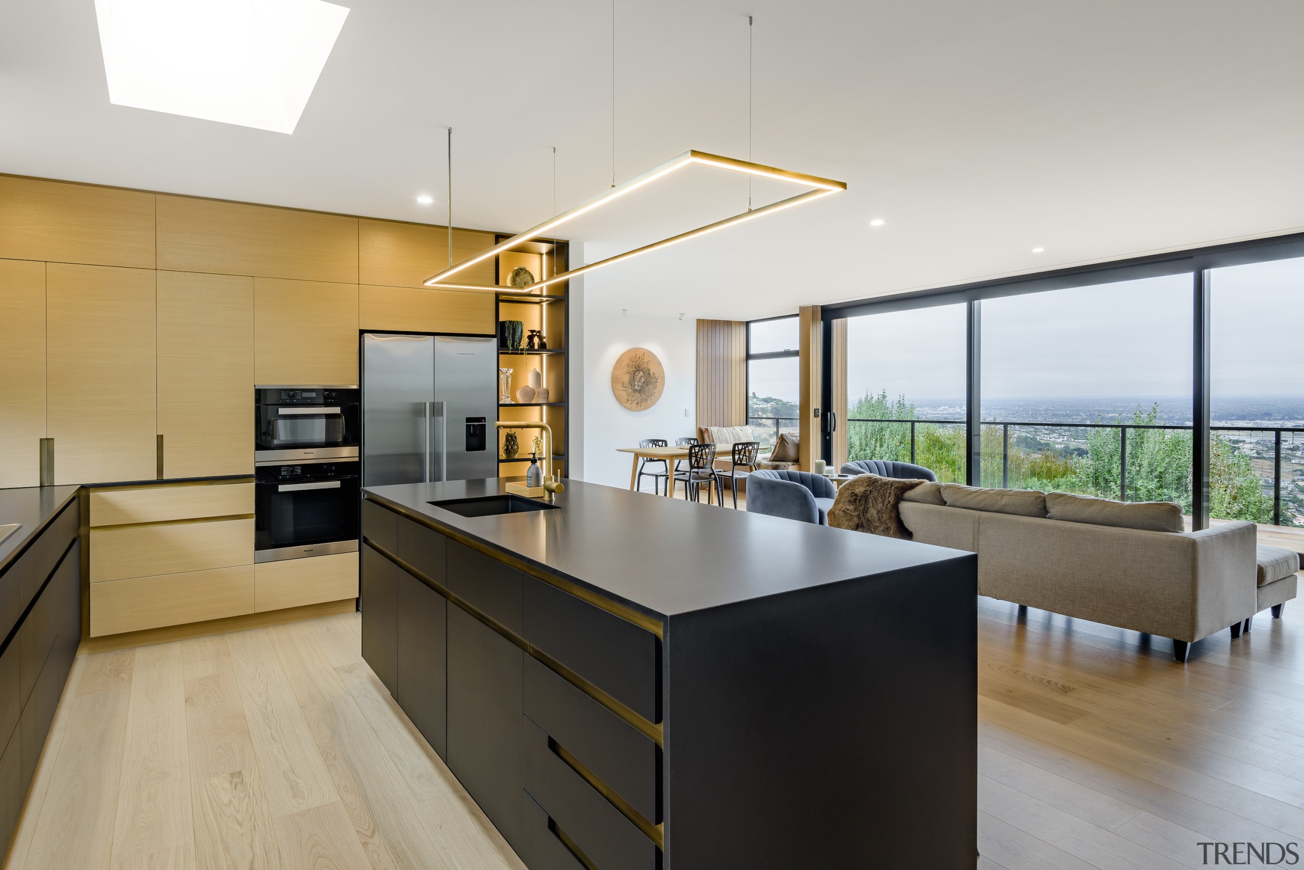 Rebated strip lighting has been introduced to the 